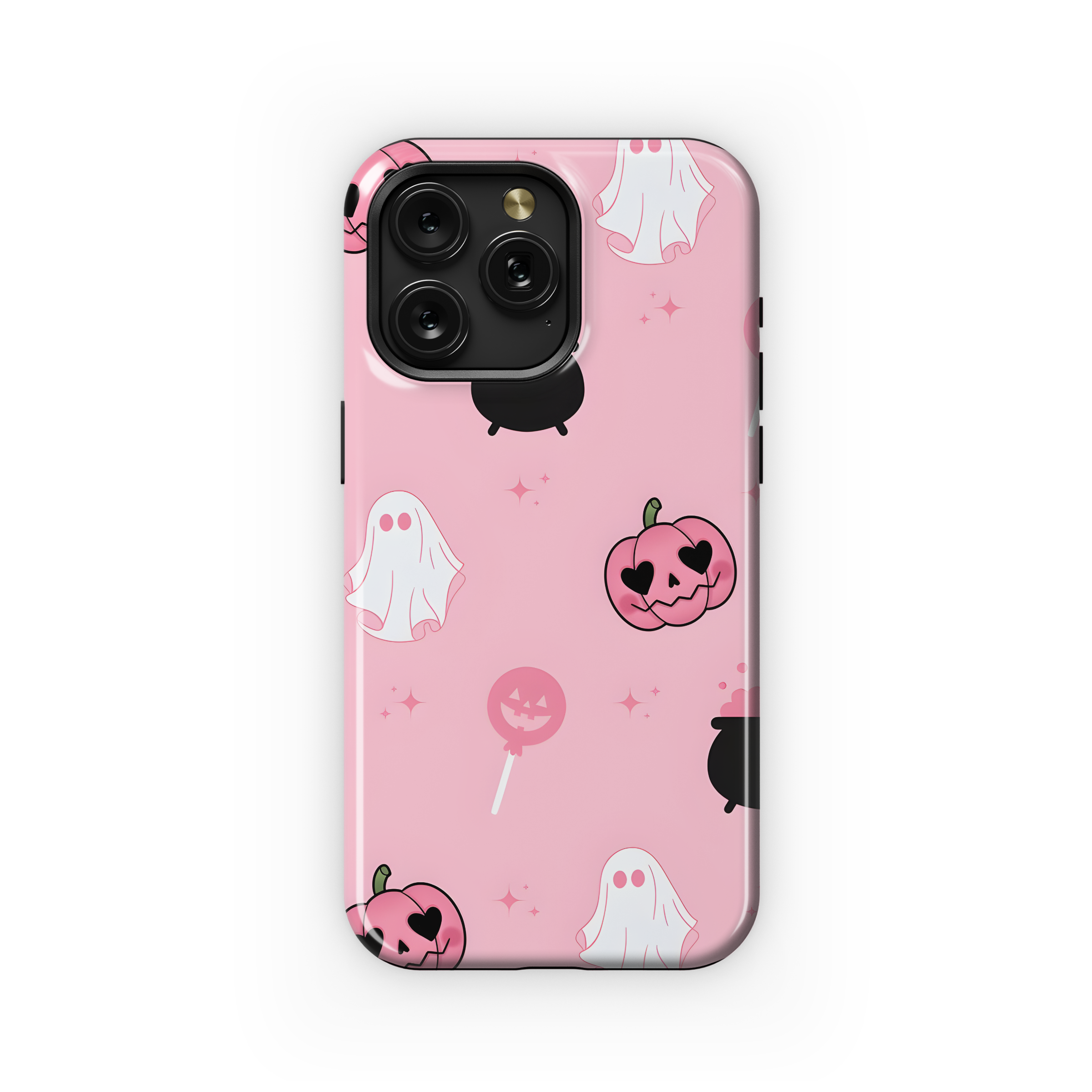 Seamless Ghost Pumpkin Pink Halloween Phone Case iPhone Samsung Cover Pixel 1858