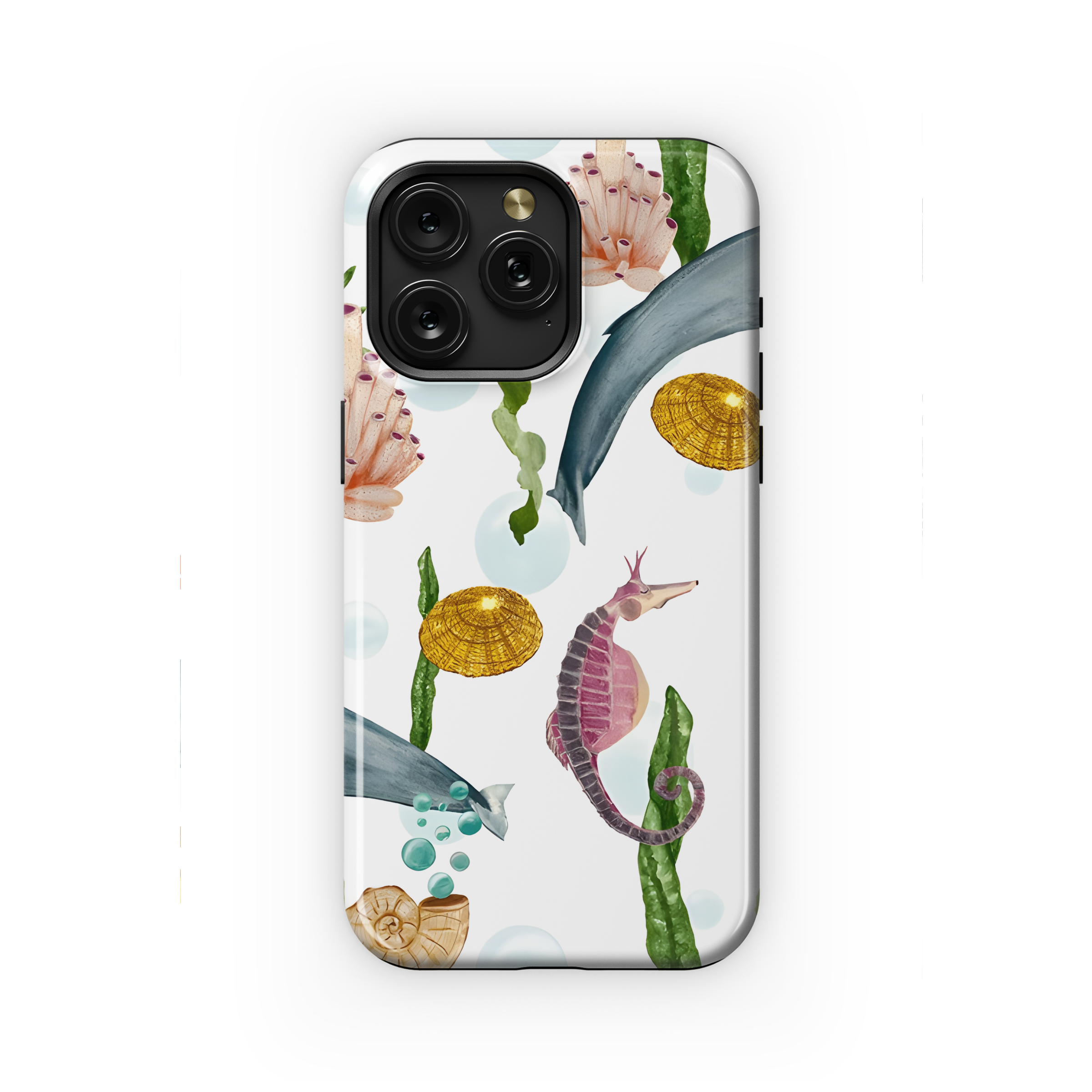 Seashell Reef Coral Whale Ocean Pattern Phone Case iPhone Samsung Cover Pixel 2327