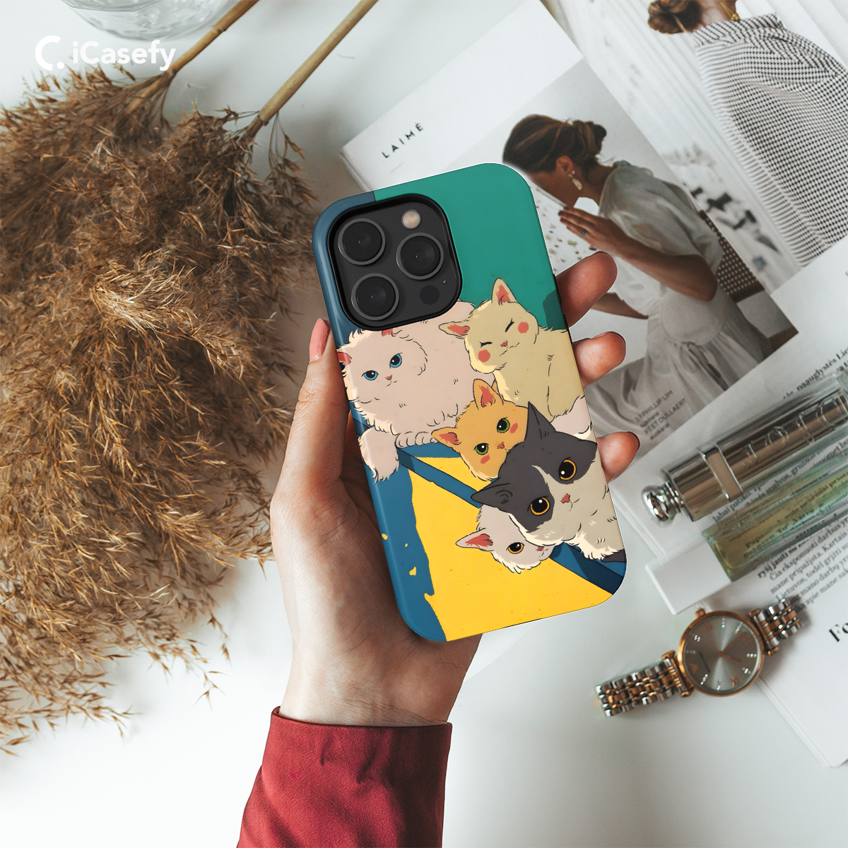 Silly Cat Drawing Phone Case iPhone Samsung Cover Pixel 1622