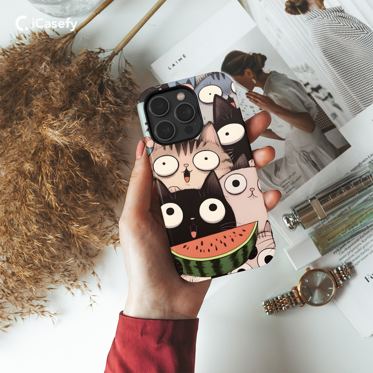 Silly Cat Drawing Phone Case iPhone Samsung Cover Pixel 1624