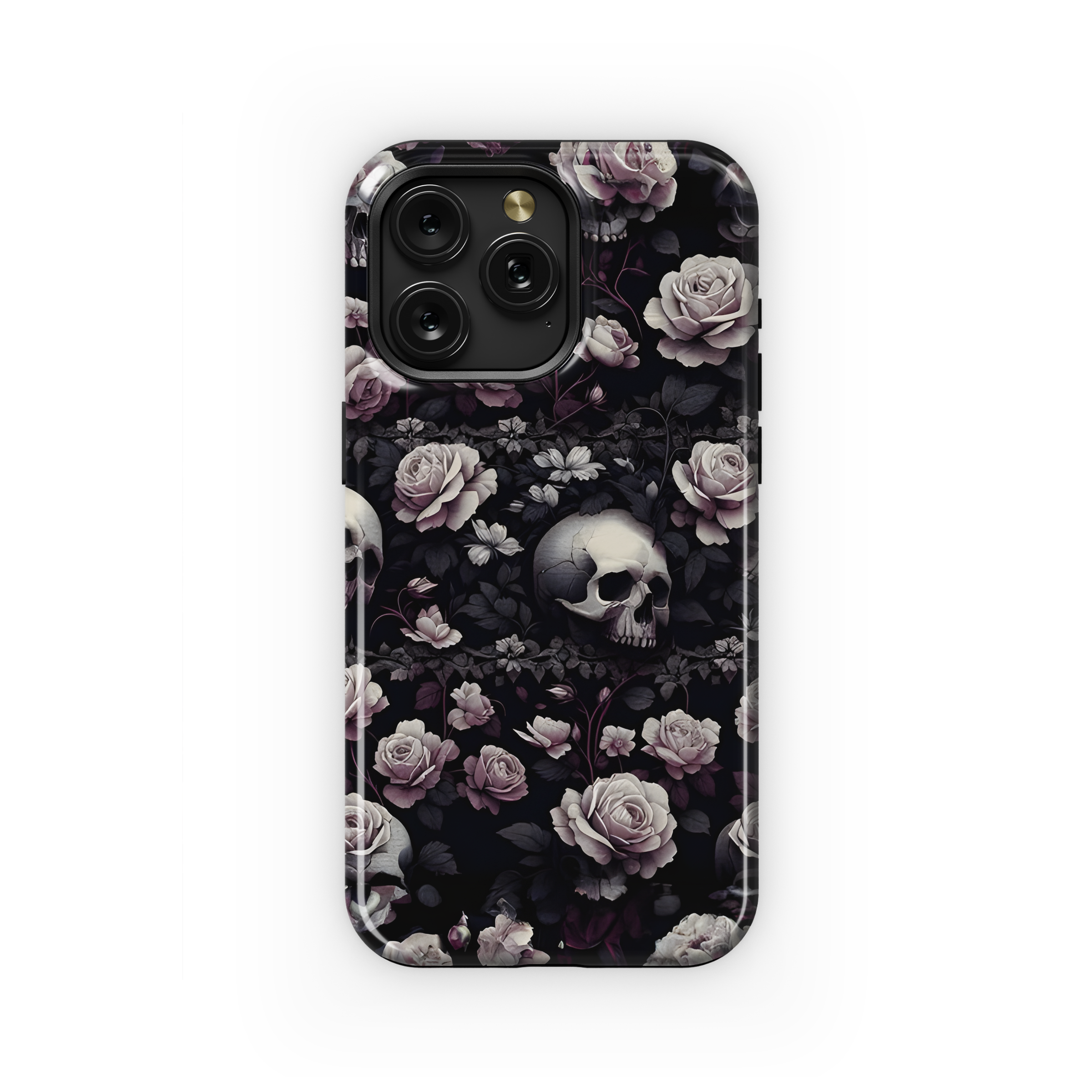 Small White Rose and Skull Phone Case iPhone Samsung Cover Pixel 2877