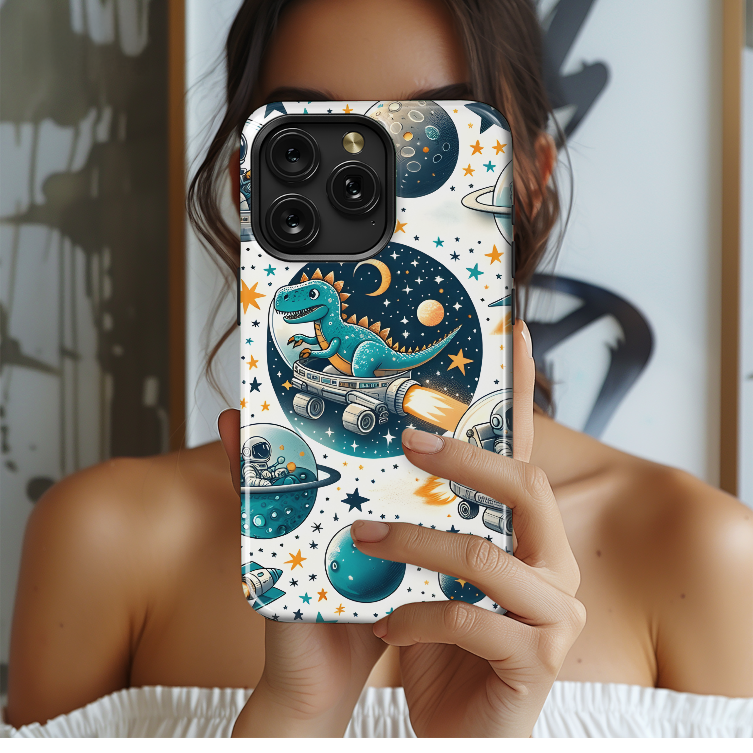 Space Dino Adventure Phone Case iPhone Samsung Cover Pixel 2886