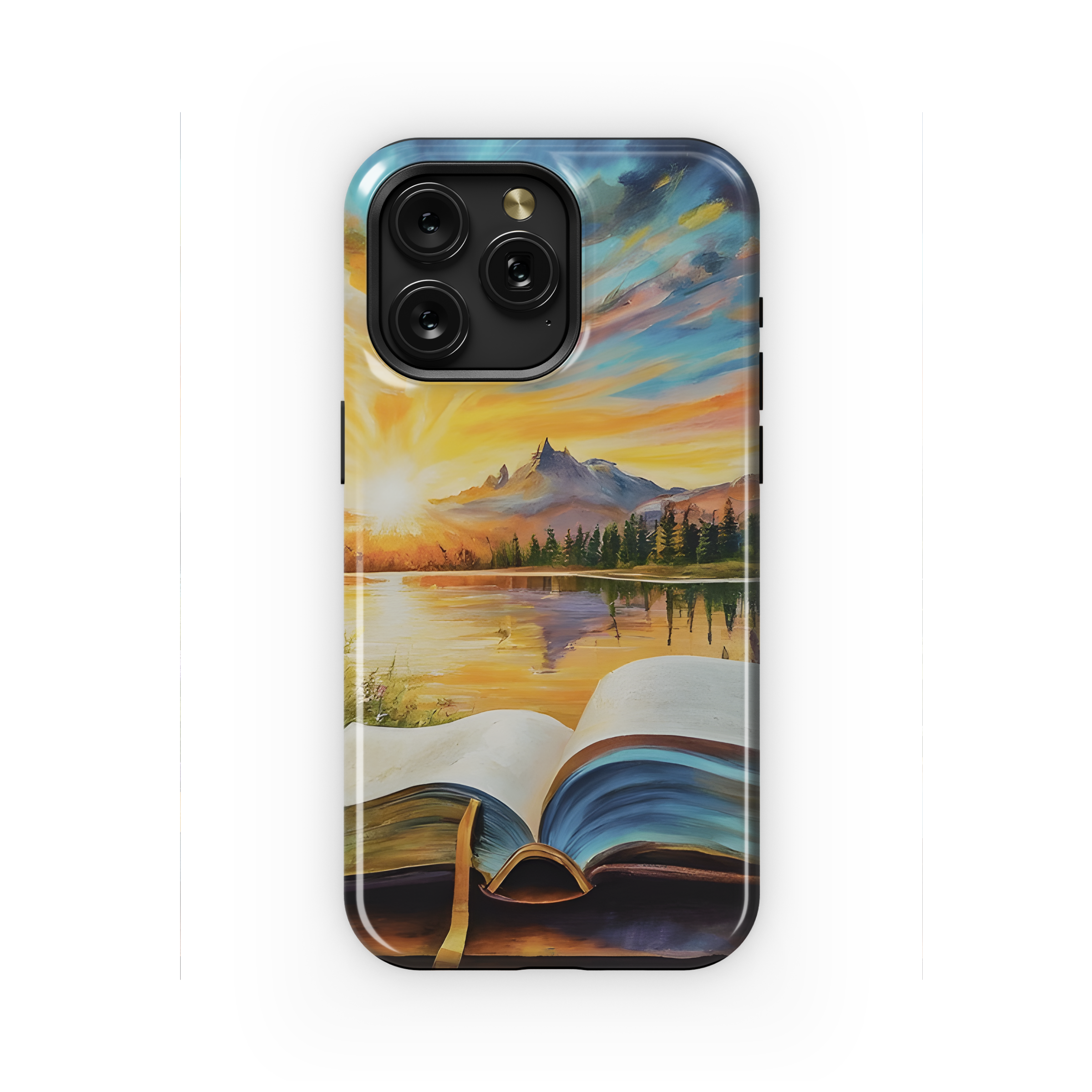 Spectacular Landscape with Open Holy Book and Aura Phone Case iPhone Samsung Cover Pixel 2240