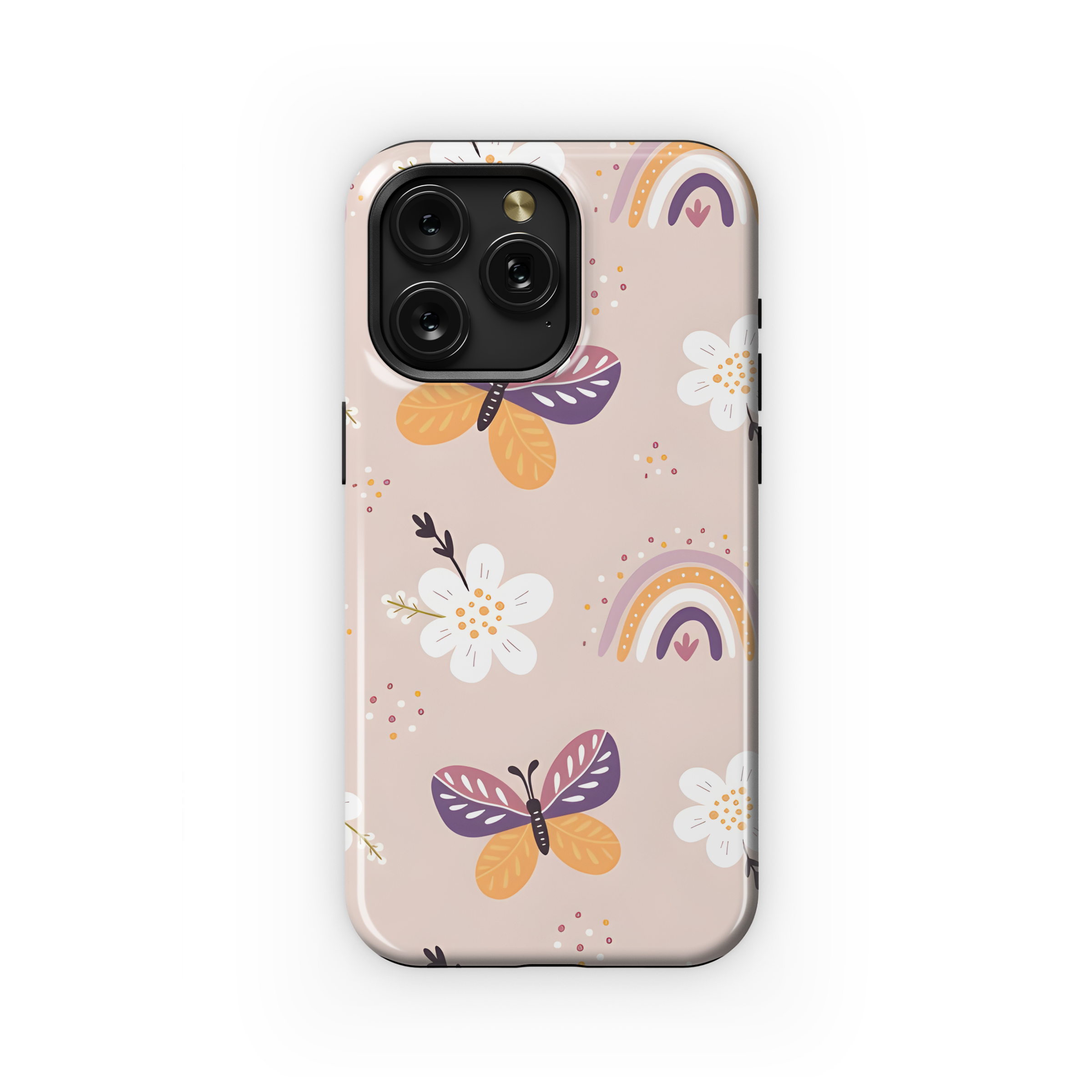 Spring Floral Butterfly Rainbow Phone Case iPhone Samsung Cover Pixel 3951