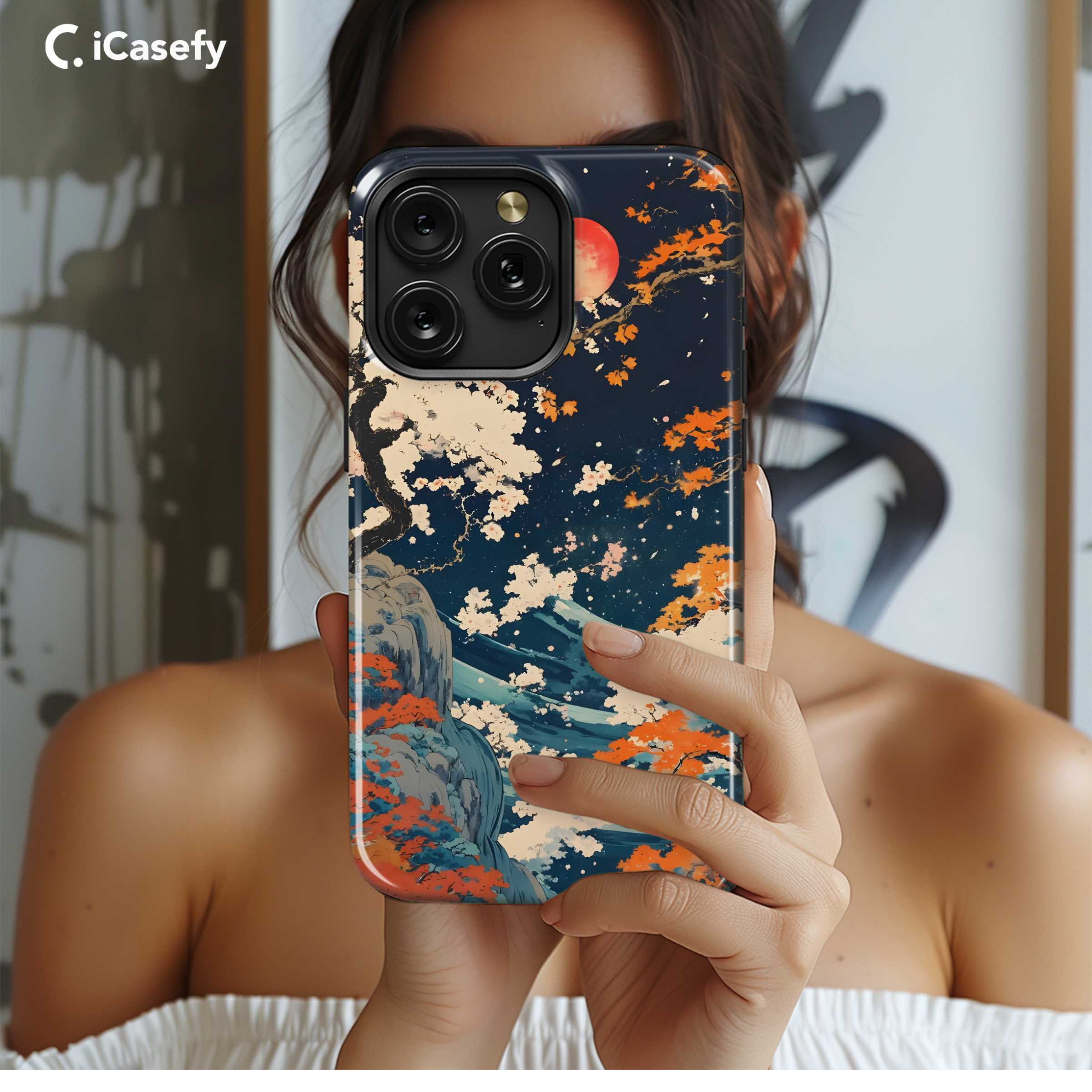 Spring Moon Sakura Nocturne Phone Case iPhone Samsung Cover Pixel 1900