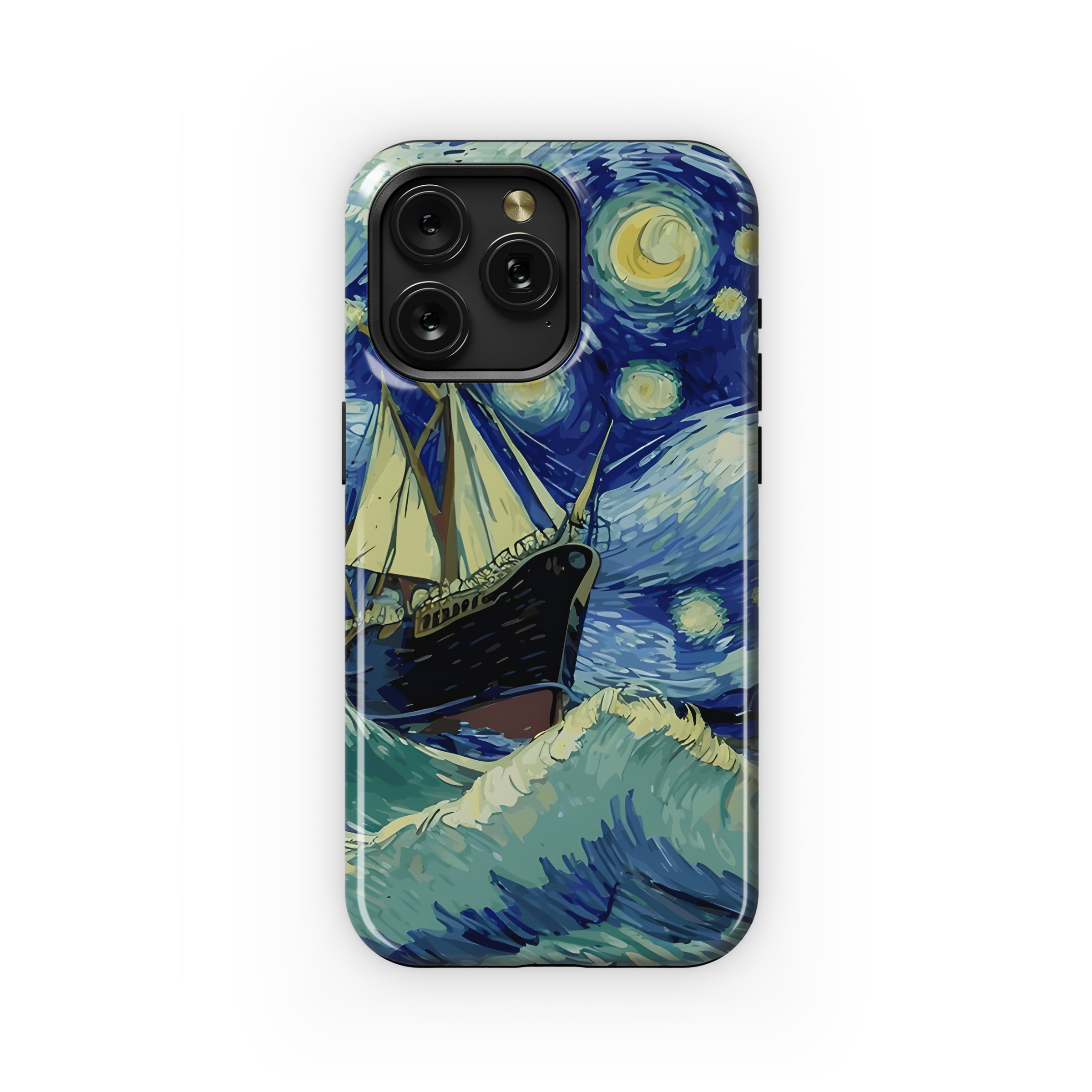 Starry Night Ship Storm Phone Case iPhone Samsung Cover Pixel 2423