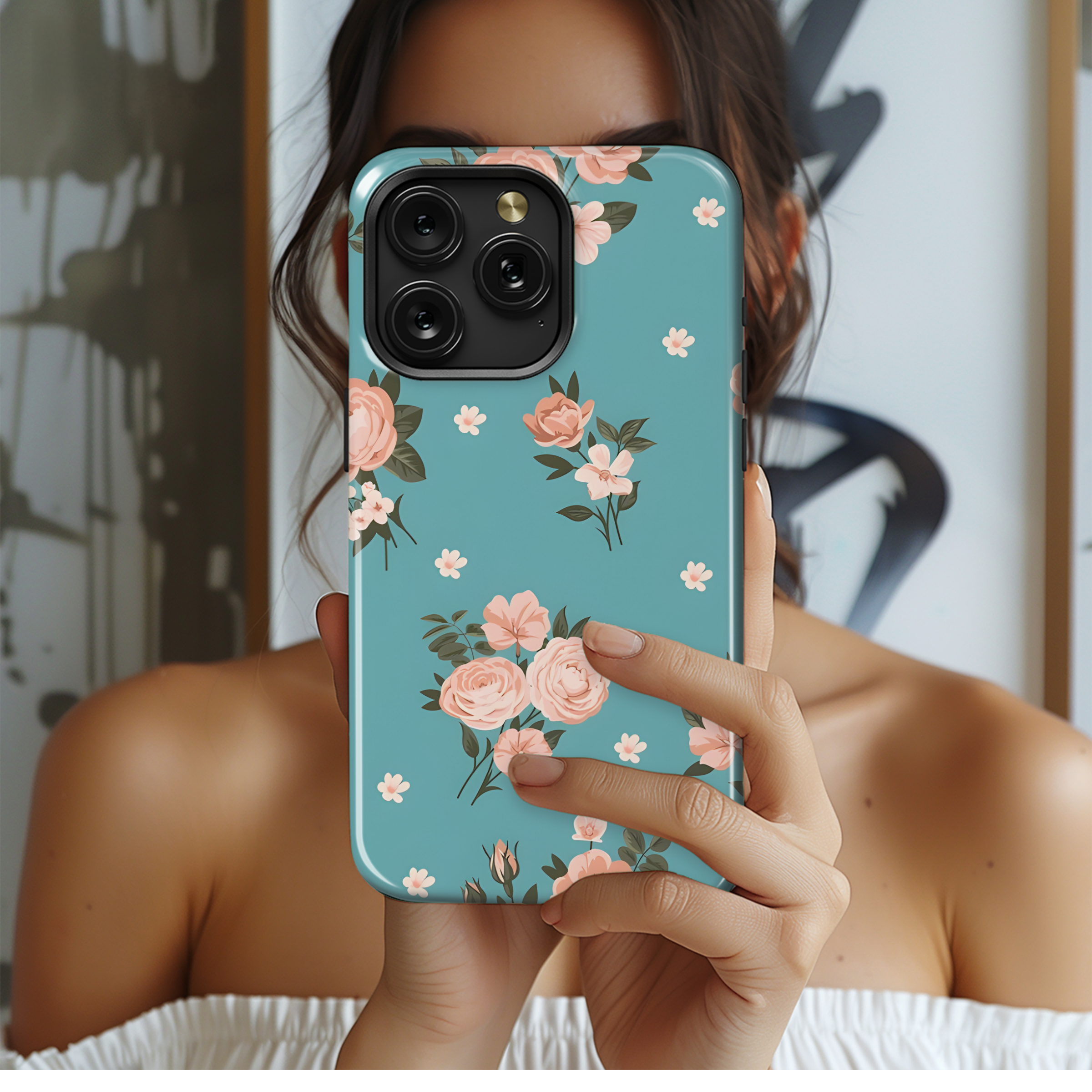 Summer Dress Vintage Roses Fabric Pattern Phone Case iPhone Samsung Cover Pixel 2350