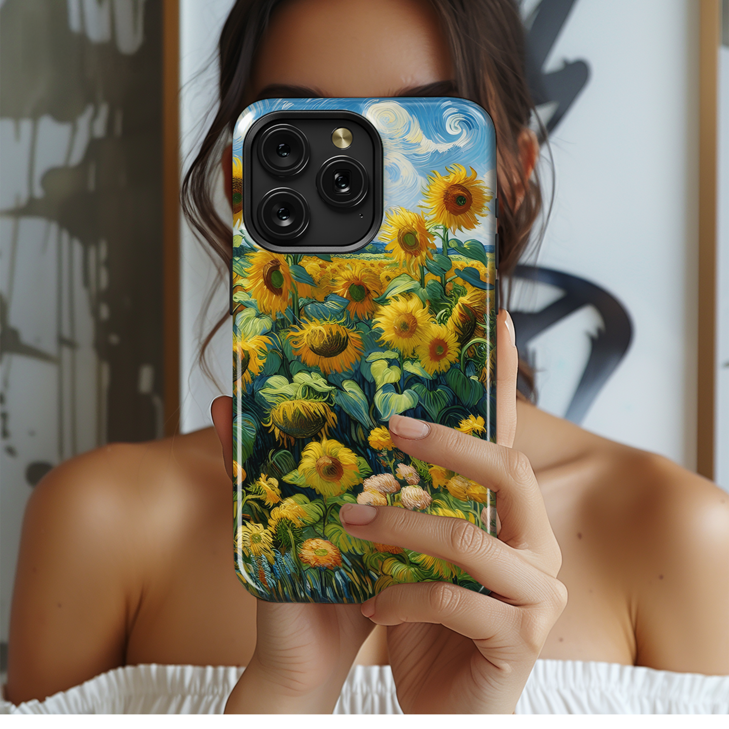 Sunflower Painting Van Gogh Phone Case iPhone Samsung Cover Pixel 2418