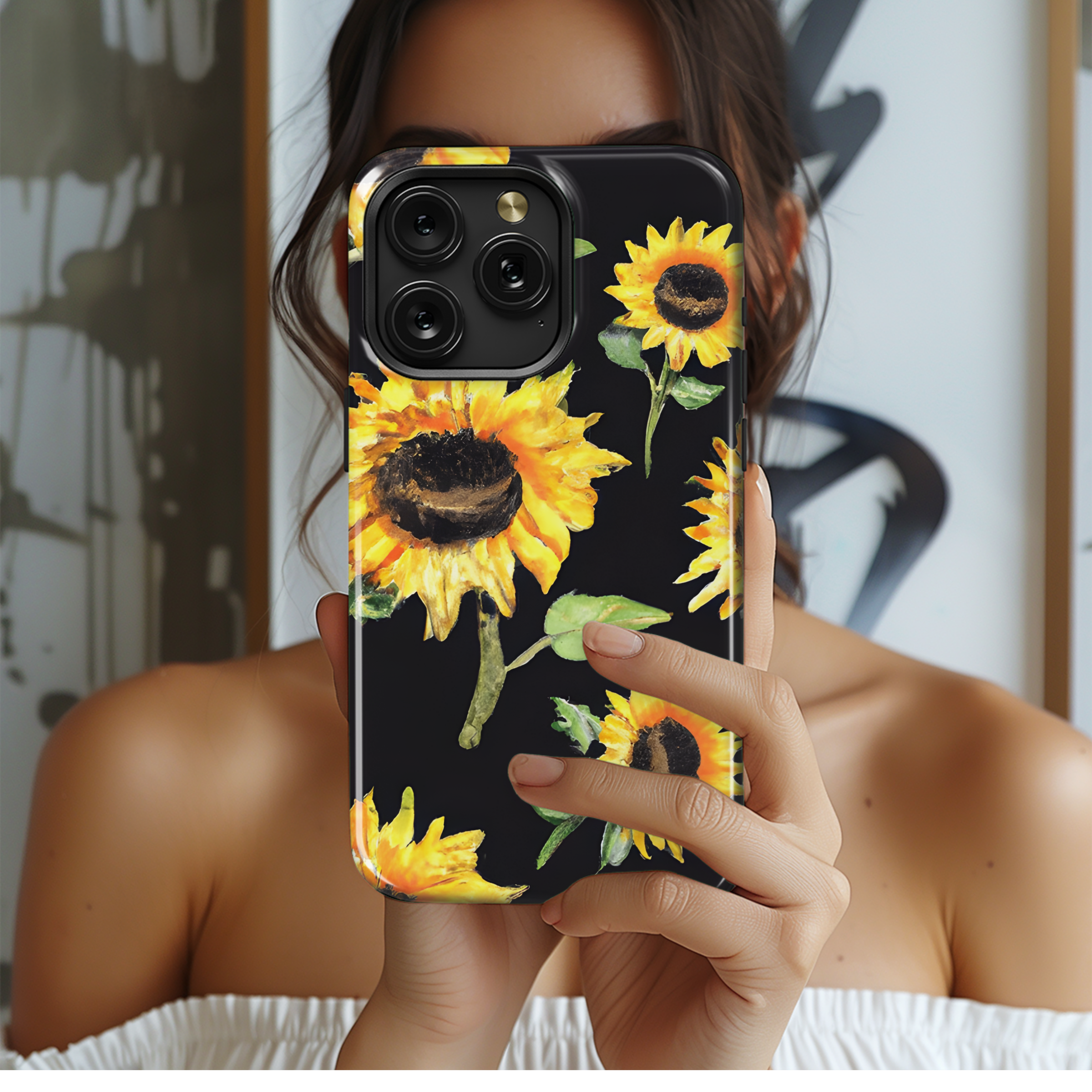 Sunflowers Black Phone Case iPhone Samsung Cover Pixel 2922