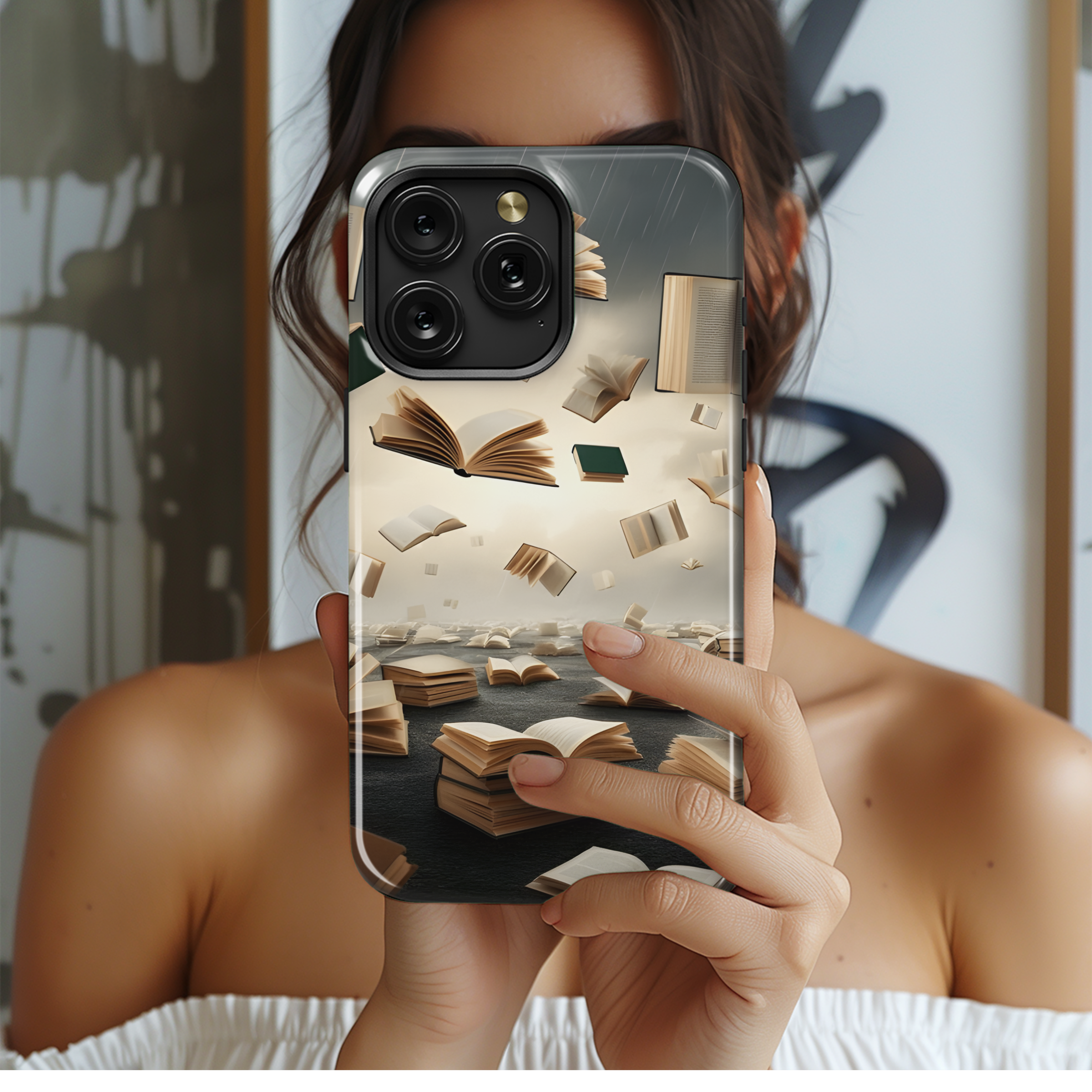 Surreal Book Rain Phone Case iPhone Samsung Cover Pixel 2238