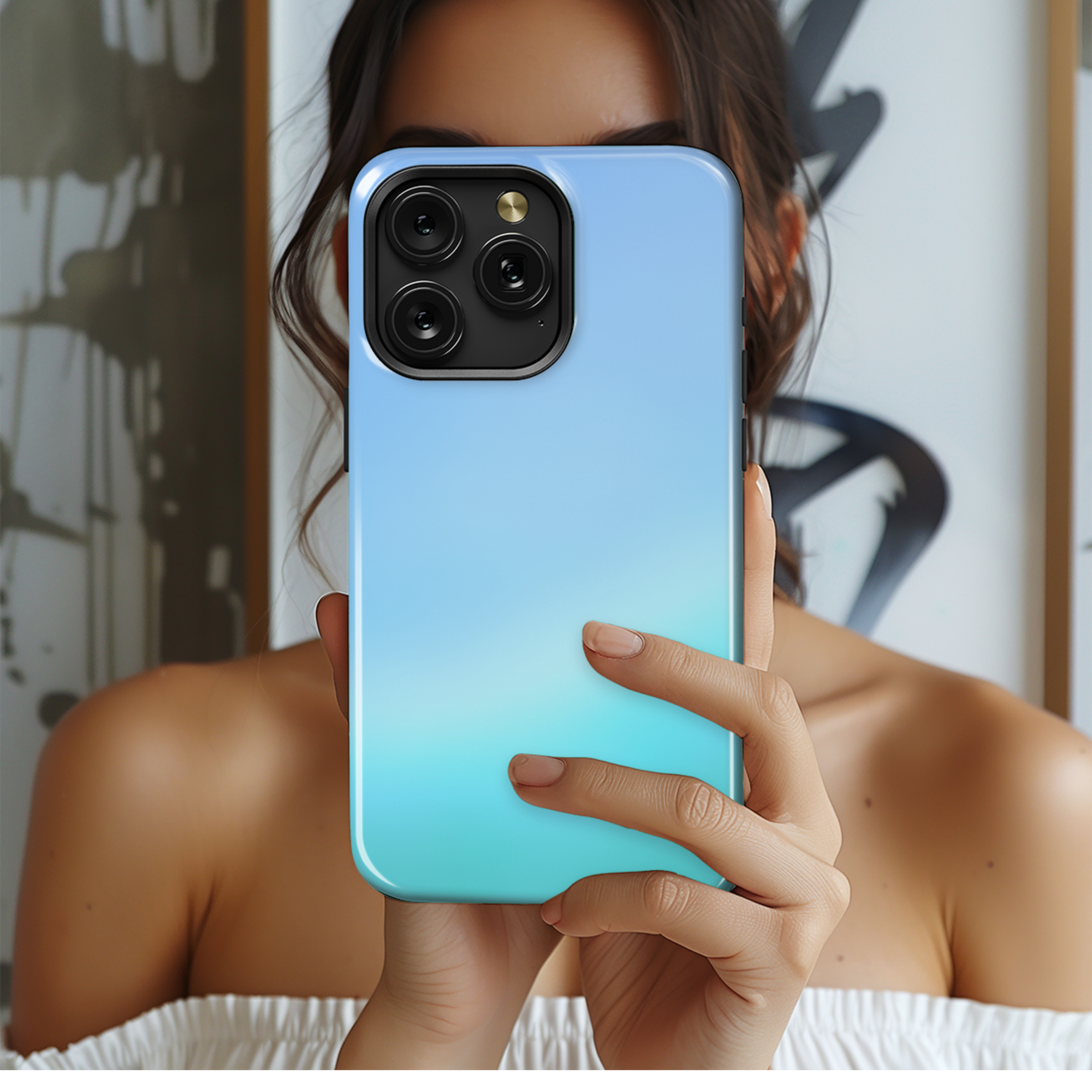 Teal Blurred Water Phone Case iPhone Samsung Cover Pixel 2394