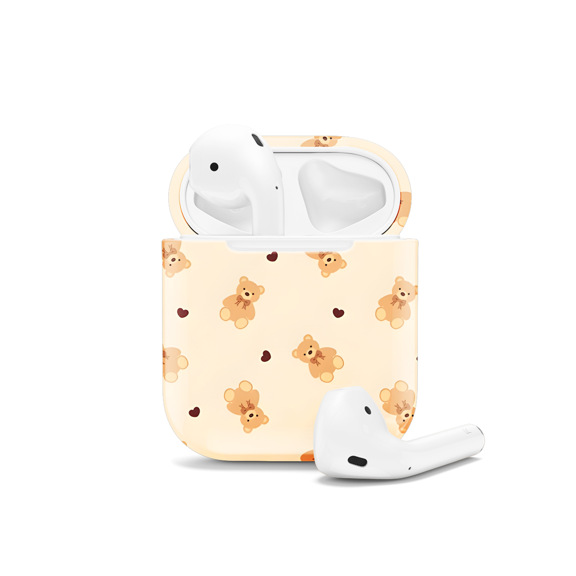 Teddy Bear Hearts Seamless Pattern AirPods Case AirPods Pro AirPods Pro 2 AirPods 3 AirPods 2 Glossy 2154