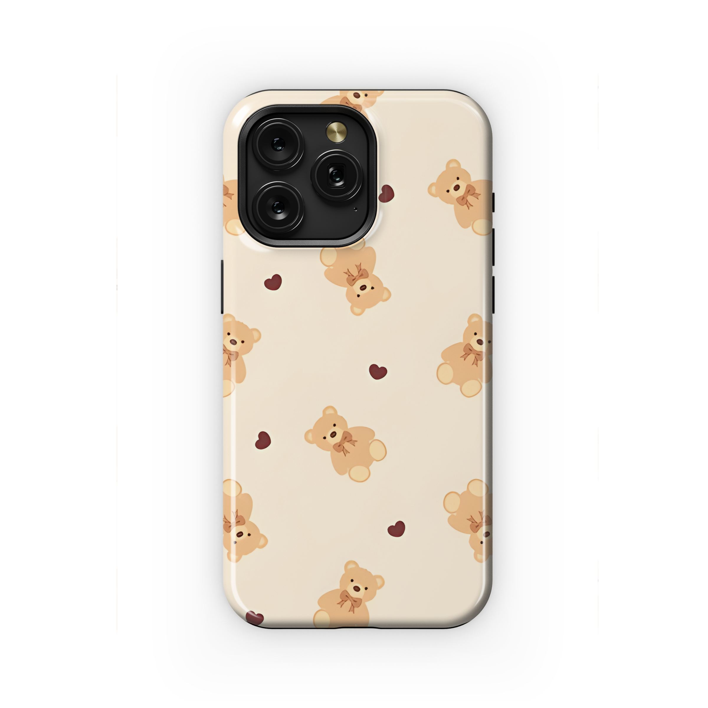 Teddy Bear Hearts Seamless Pattern Phone Case iPhone Samsung Cover Pixel 2154