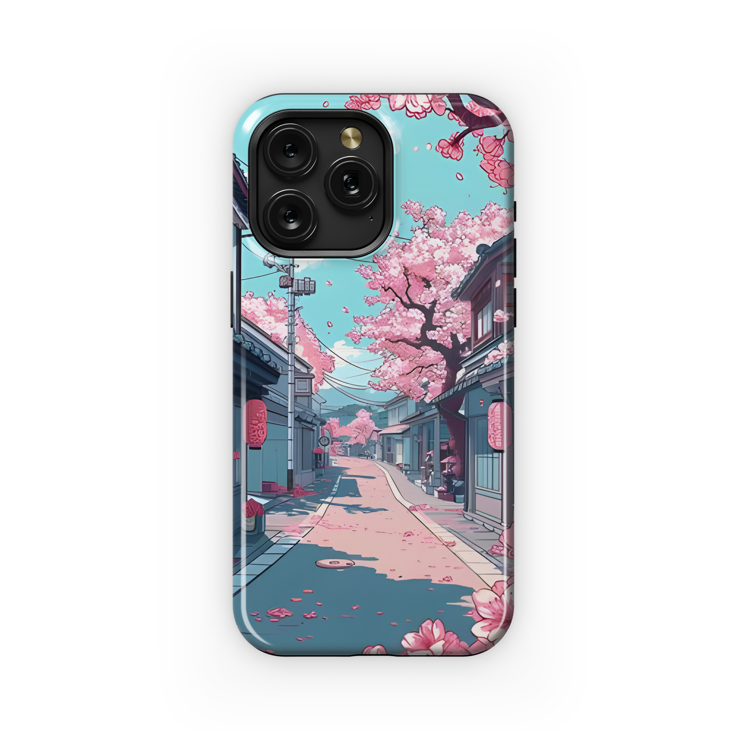 Textured Japanese Cherry Blossom Sakura Phone Case iPhone Samsung Cover Pixel 1906