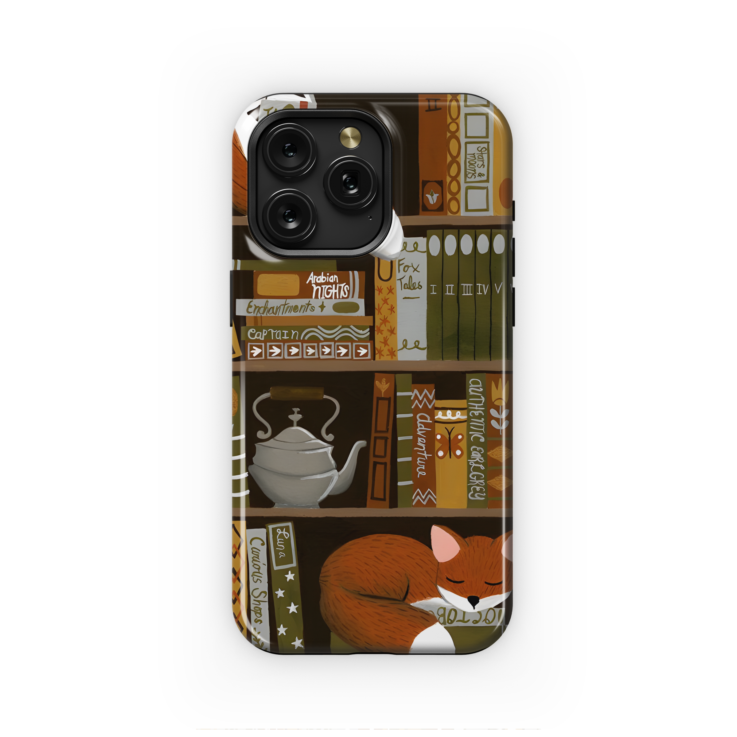 The Cozy Bookshelf with Foxes  Phone Case iPhone Samsung Cover Pixel 1753