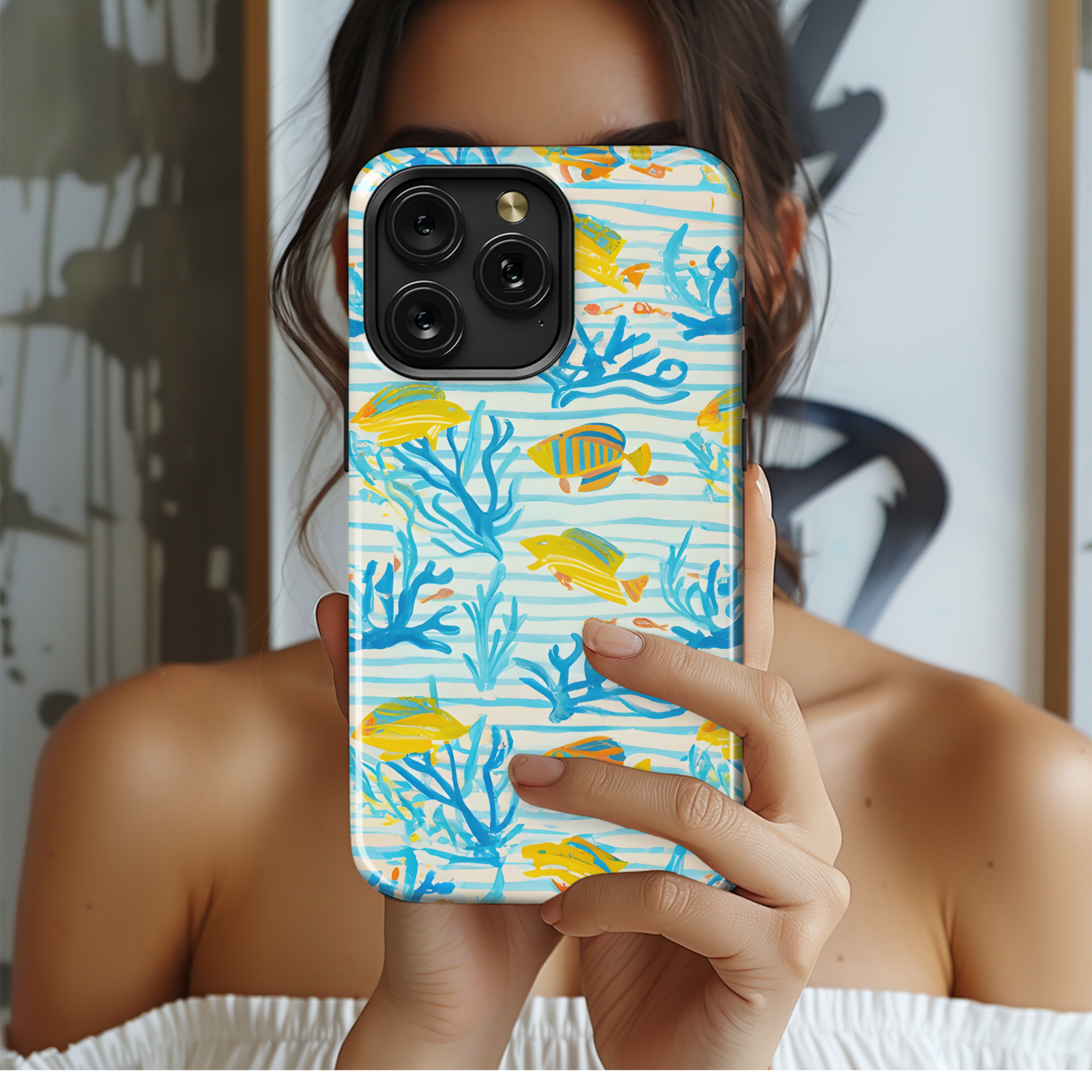 Tropical Fish Watercolor Phone Case iPhone Samsung Cover Pixel 2940