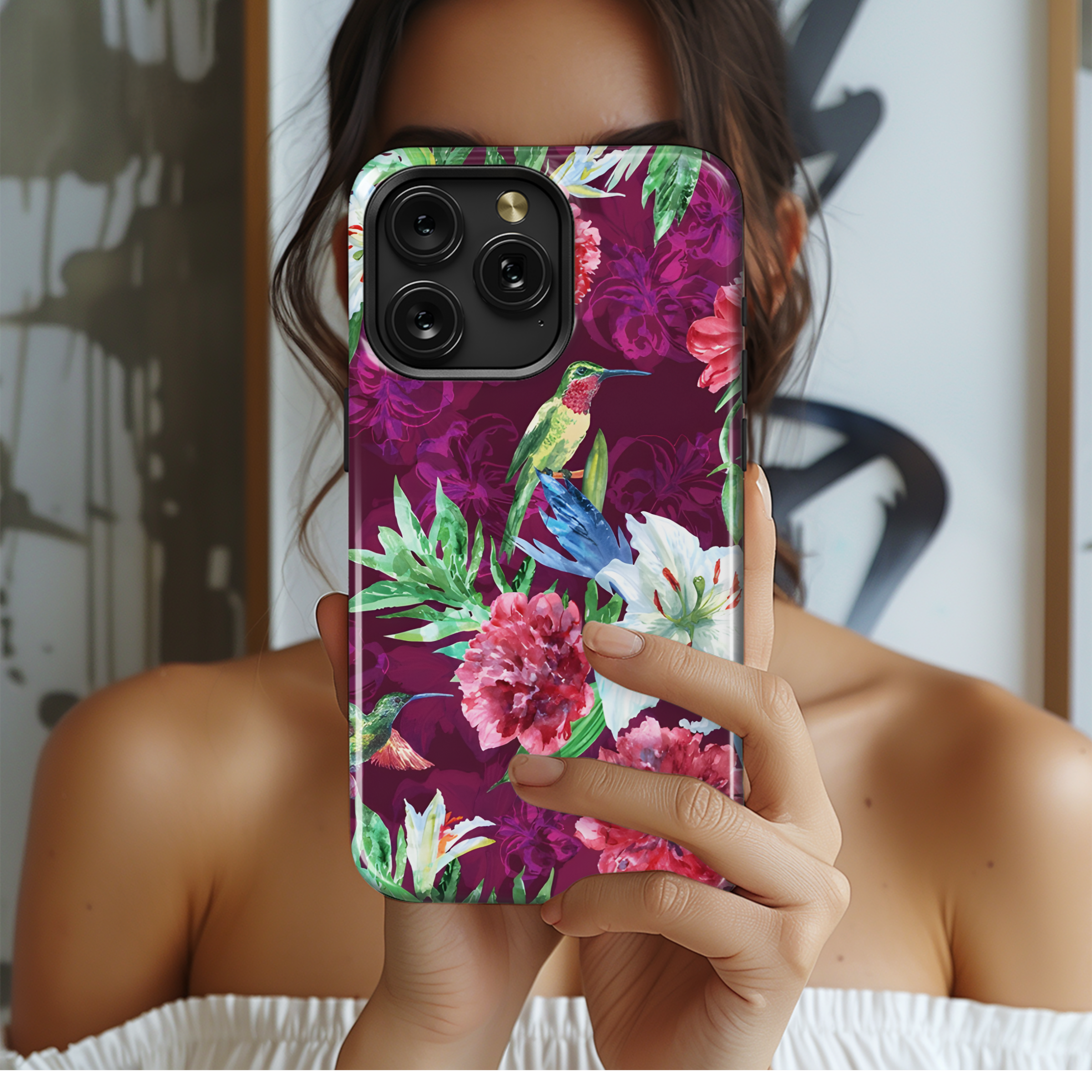 Tropical Floral Watercolor Phone Case iPhone Samsung Cover Pixel 2664