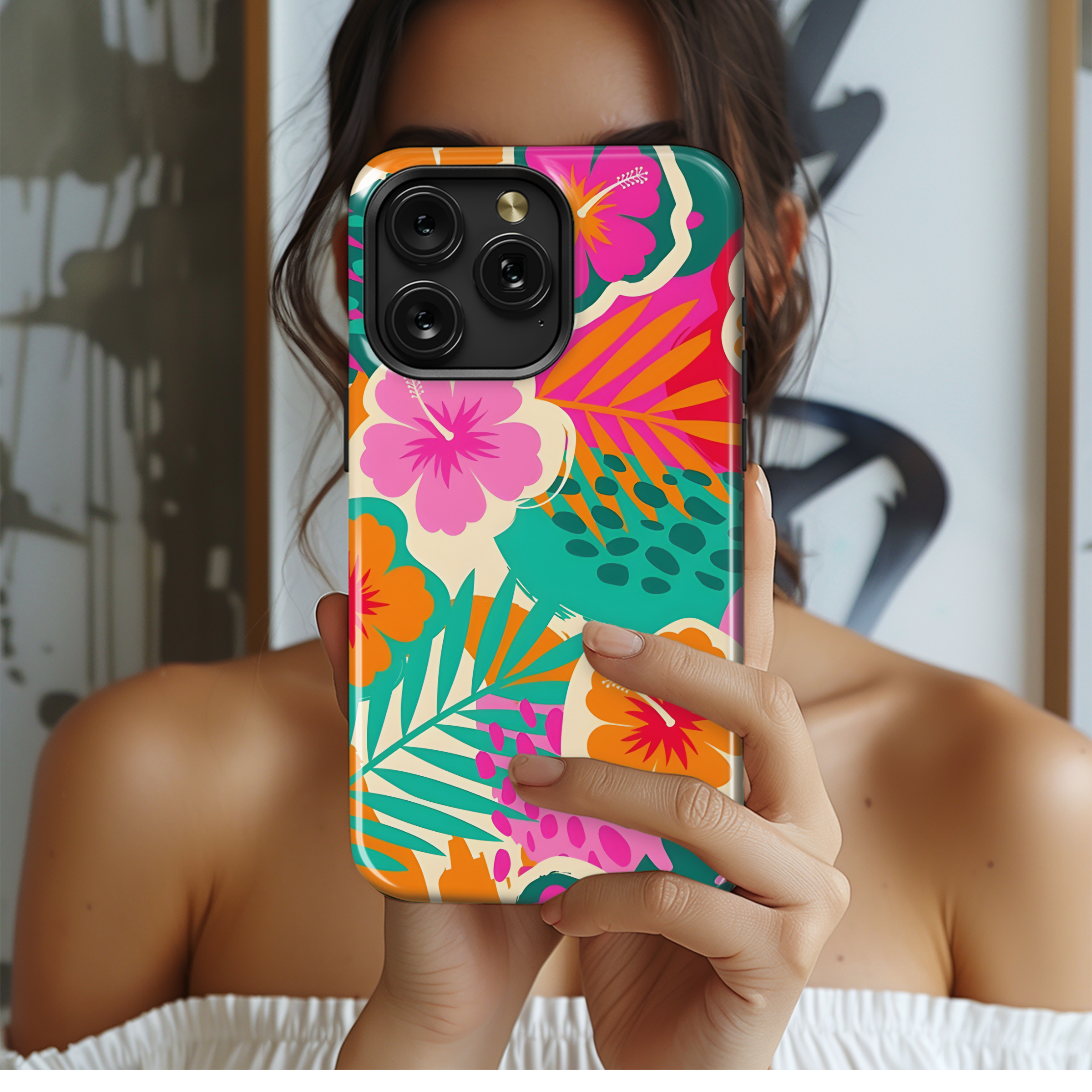 Tropical Hibiscus Leaf Phone Case iPhone Samsung Cover Pixel 2784