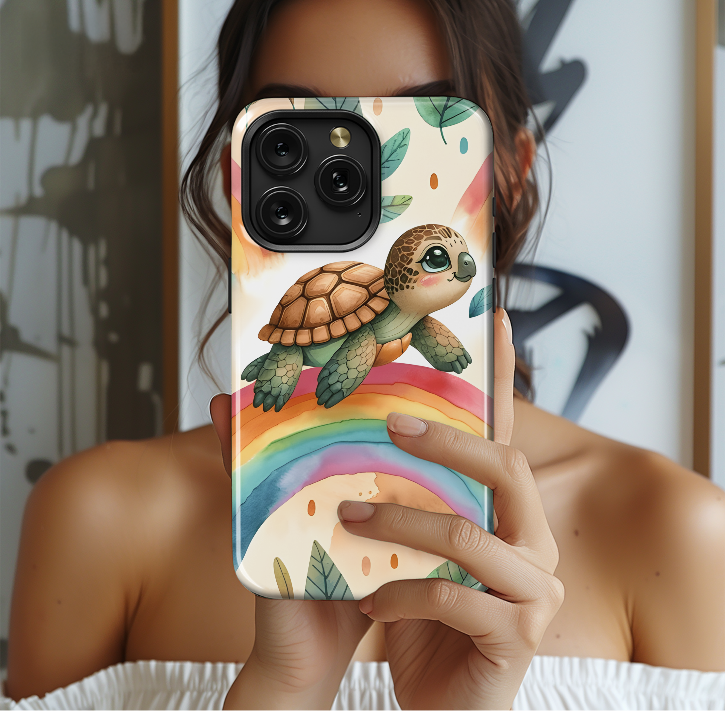 Turtle Rainbow Phone Case iPhone Samsung Cover Pixel 2895