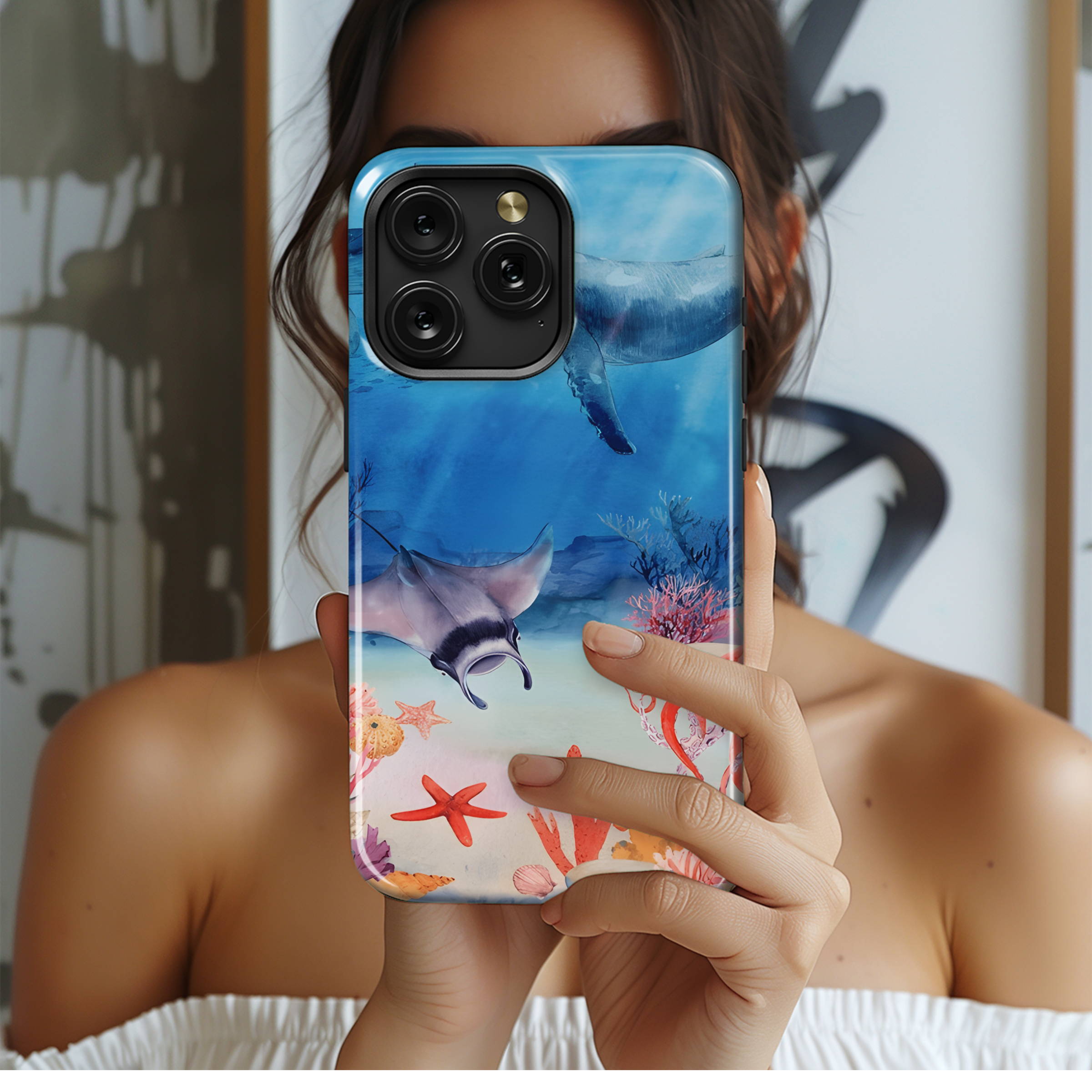 Underwater Landscape Illustration Phone Case iPhone Samsung Cover Pixel 2107