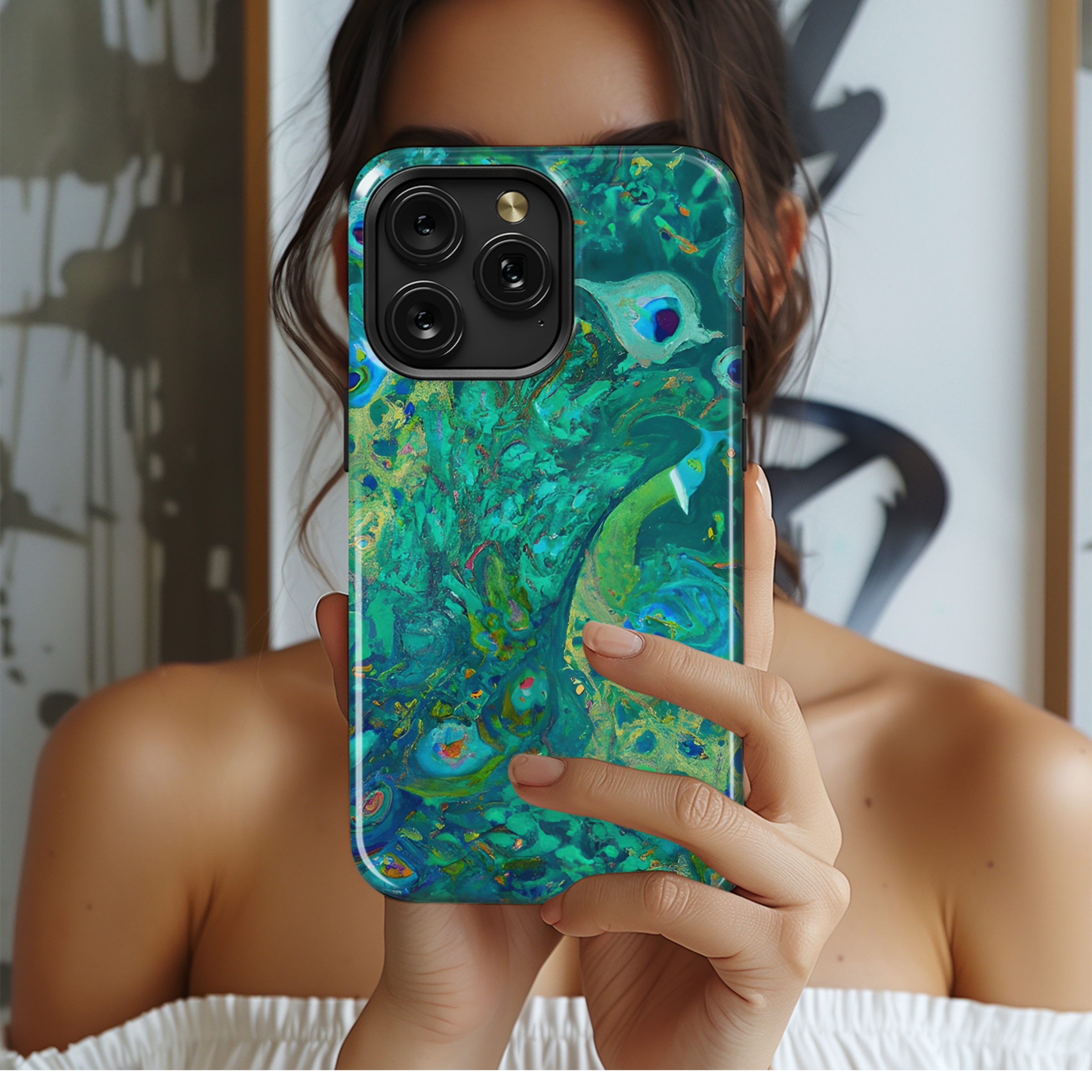 Van Gogh Inspired Peacock Painting Phone Case iPhone Samsung Cover Pixel 3101