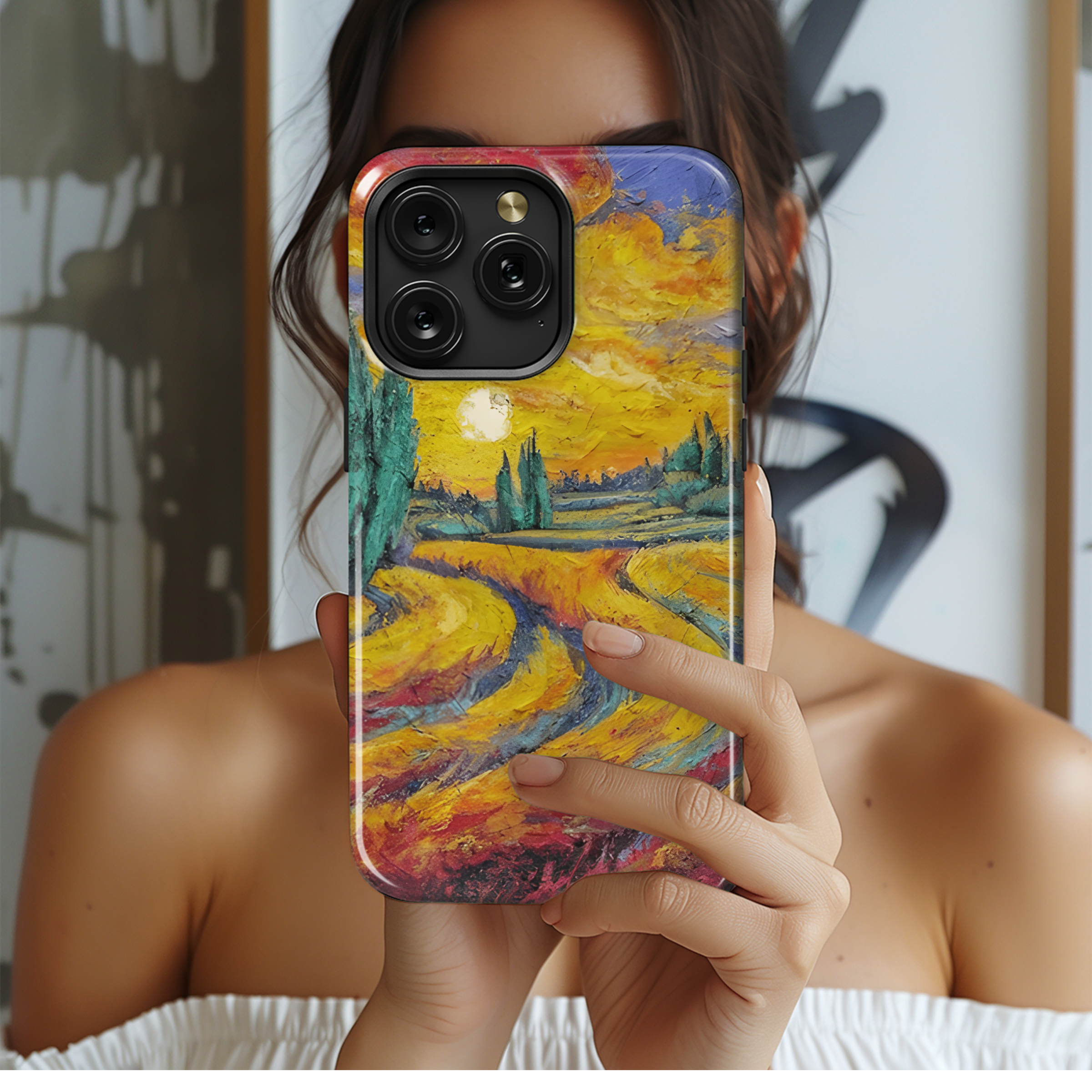 Van Gogh Wheat Field Cypresses Phone Case iPhone Samsung Cover Pixel 2420