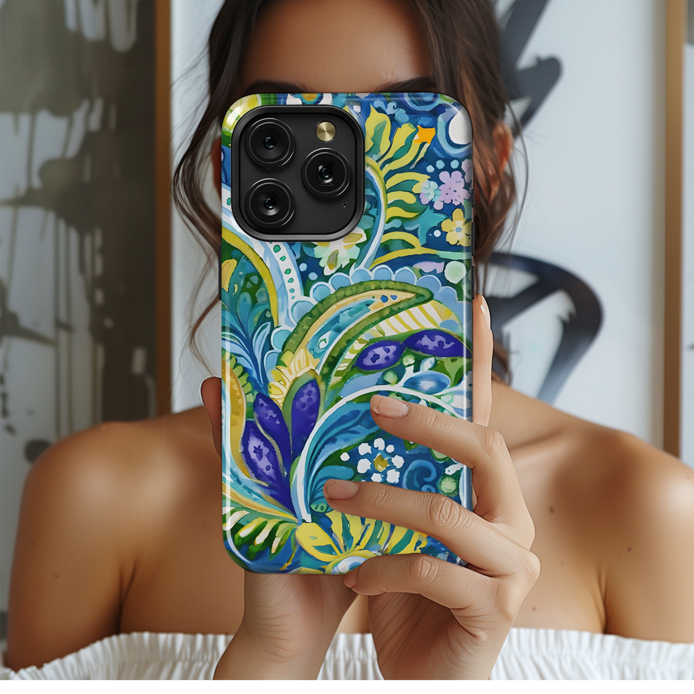 Vibrant Paisley Watercolor Floral Phone Case iPhone Samsung Cover Pixel 2893