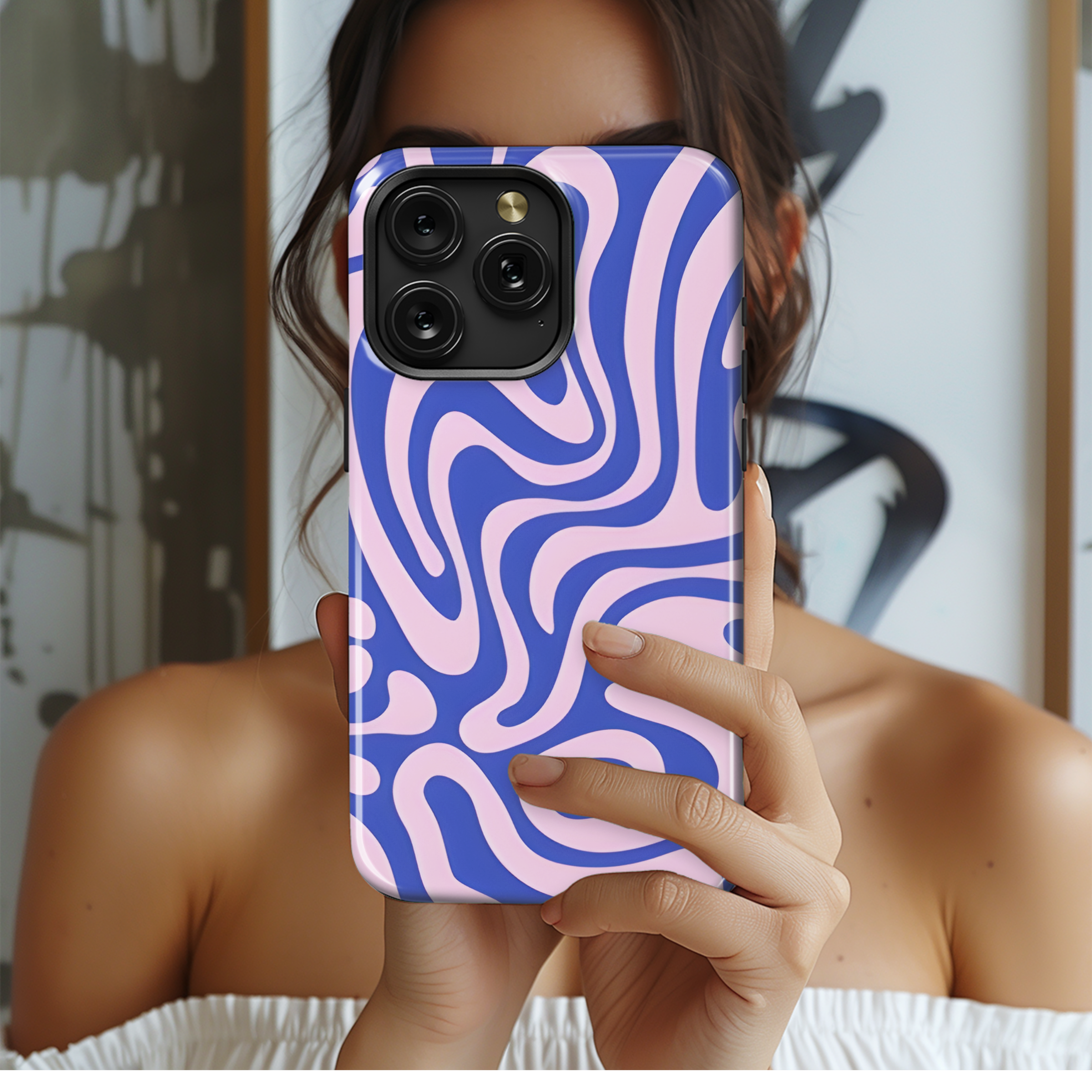 Vibrant Retro Wavy Pattern Phone Case iPhone Samsung Cover Pixel 2155