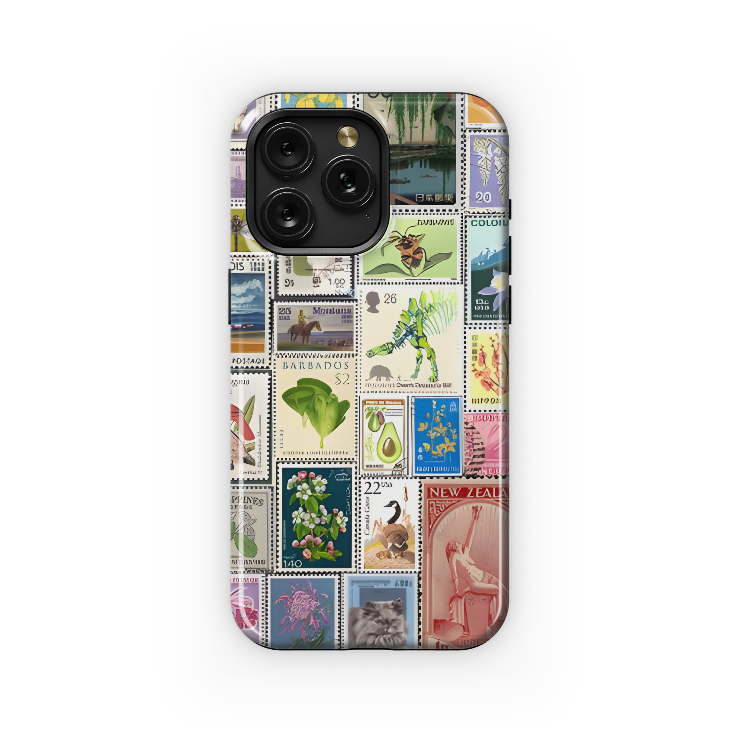 Vintage Stamps Collage Phone Case iPhone Samsung Cover Pixel 1924