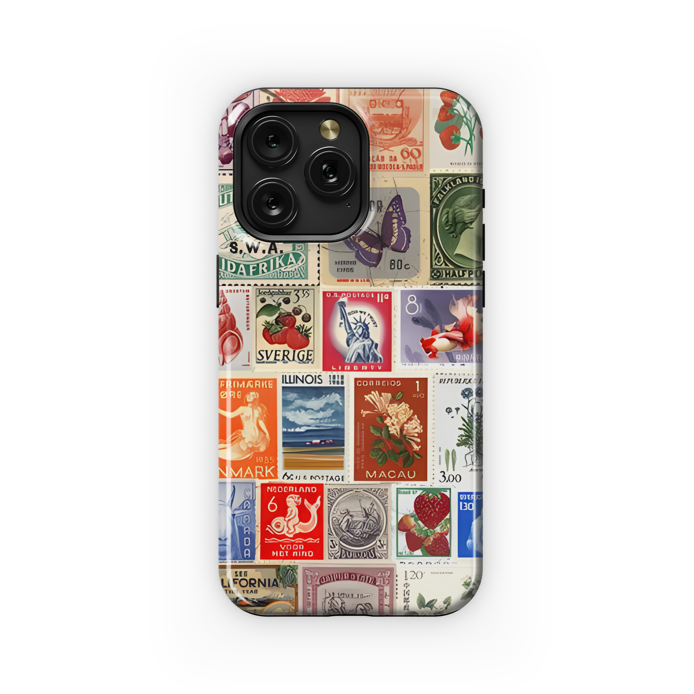 Vintage Stamps Collage Phone Case iPhone Samsung Cover Pixel 1925