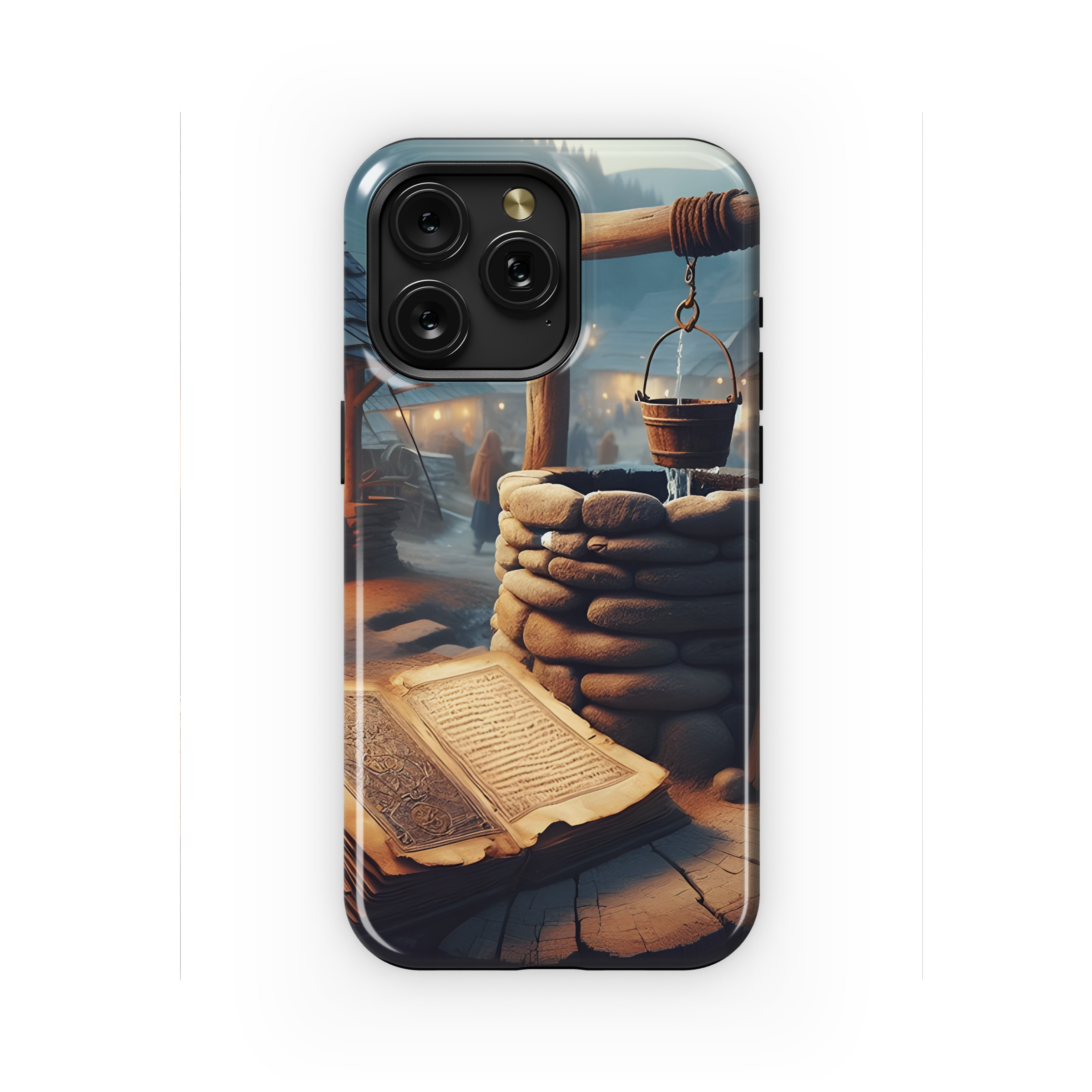 Water Well and Ancient Books Phone Case iPhone Samsung Cover Pixel 2241