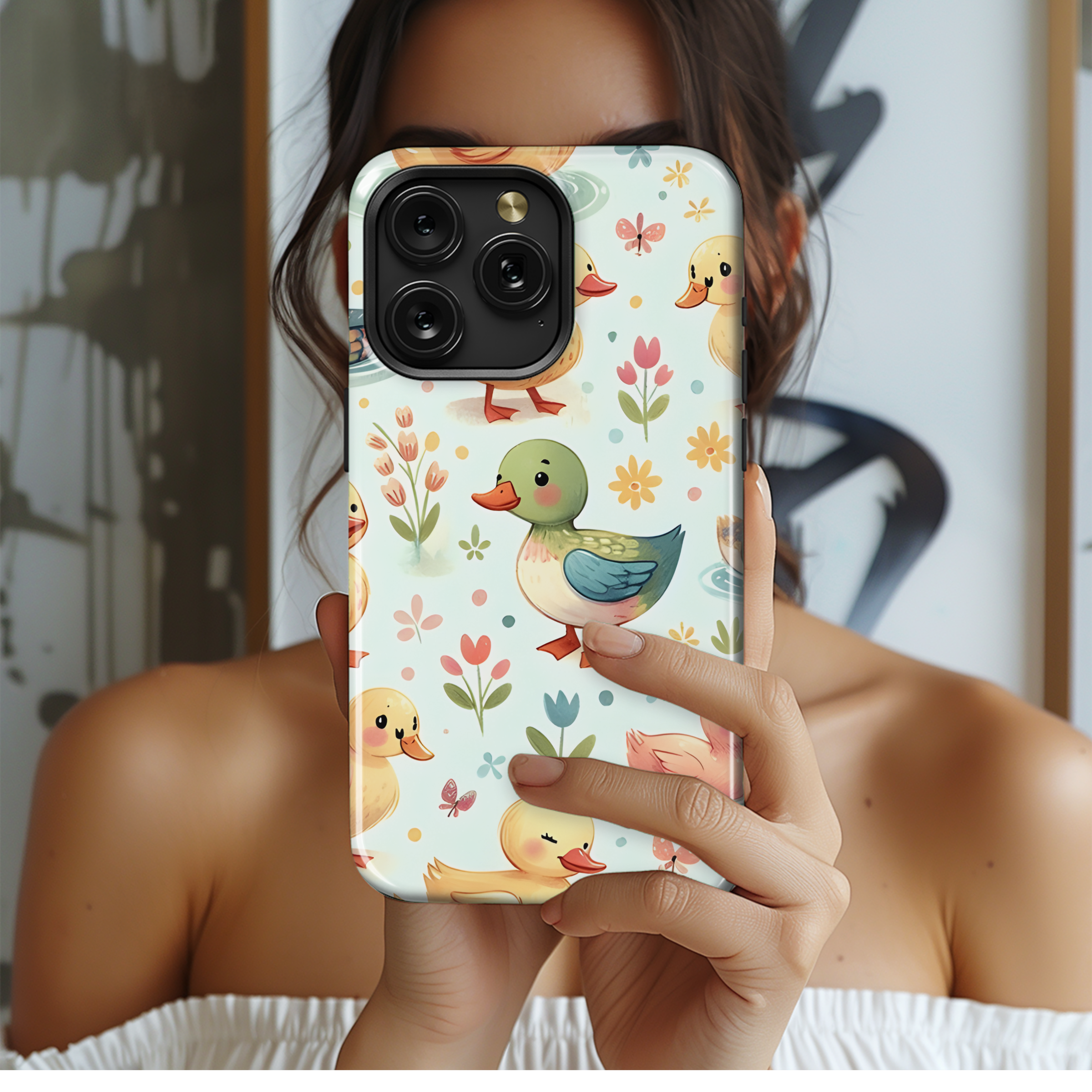 Watercolor Duck Phone Case iPhone Samsung Cover Pixel 2876