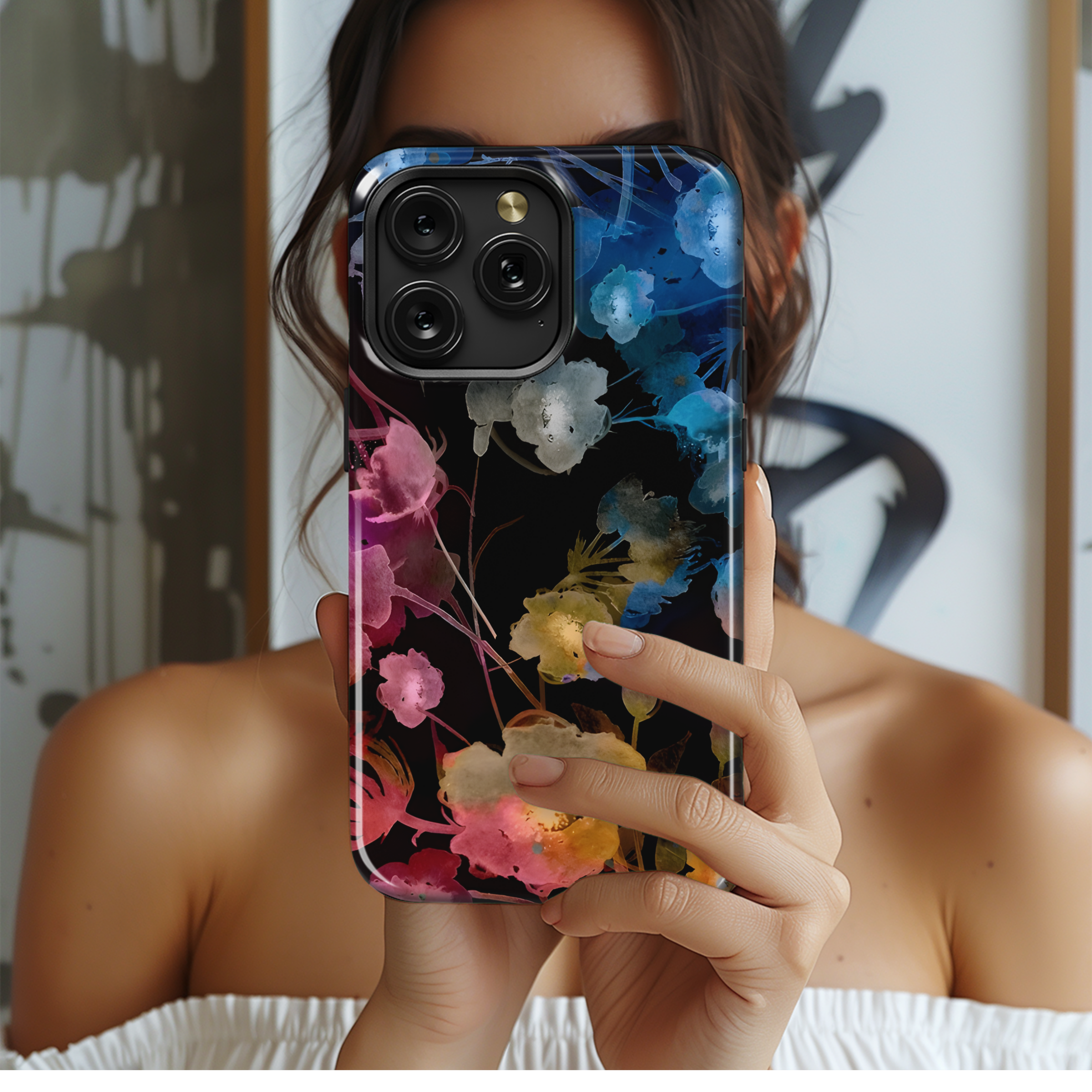 Watercolor Floral Pattern Rose Hips and Lingonberries Phone Case iPhone Samsung Cover Pixel 2297