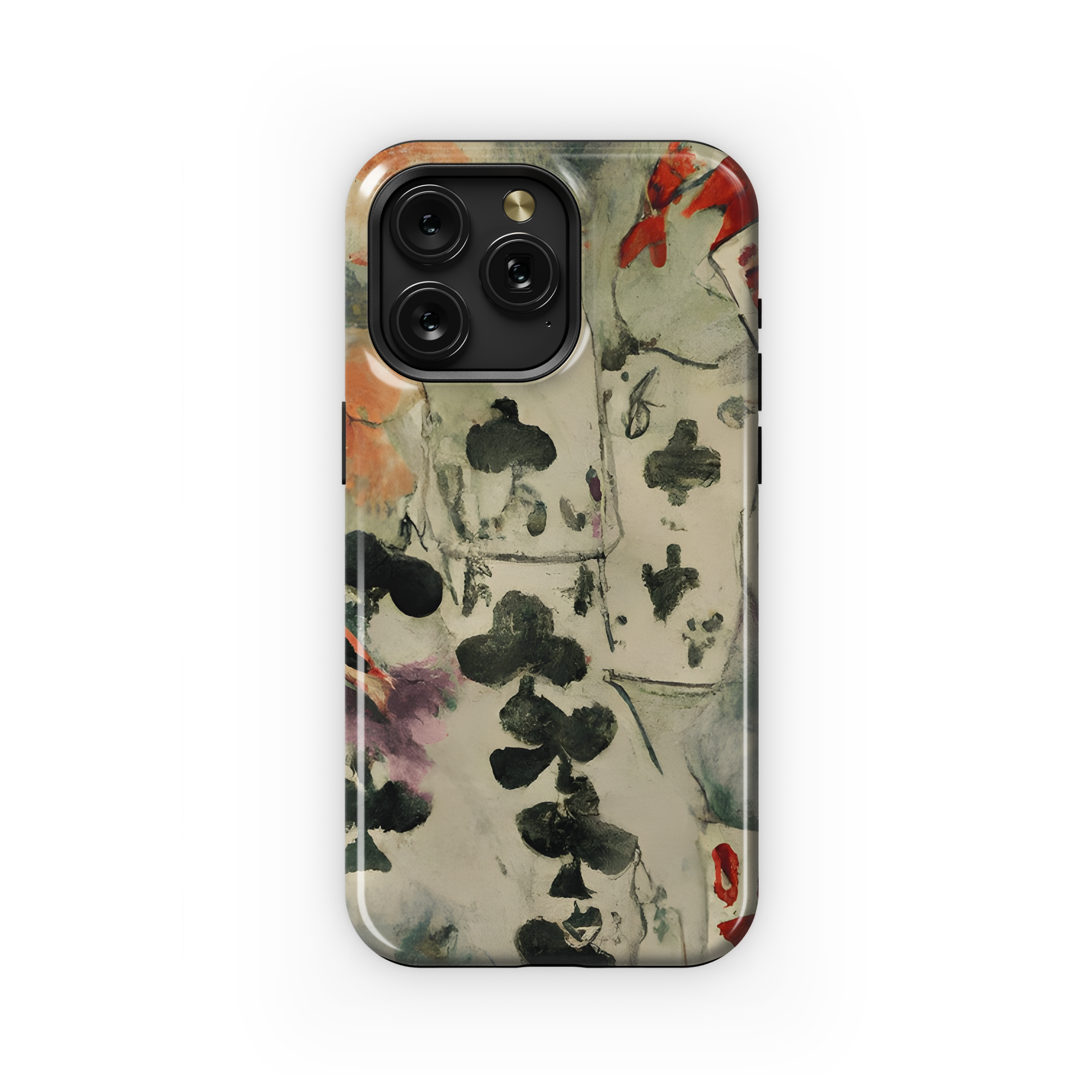 Watercolor Playing Cards with Floral Phone Case iPhone Samsung Cover Pixel 2947