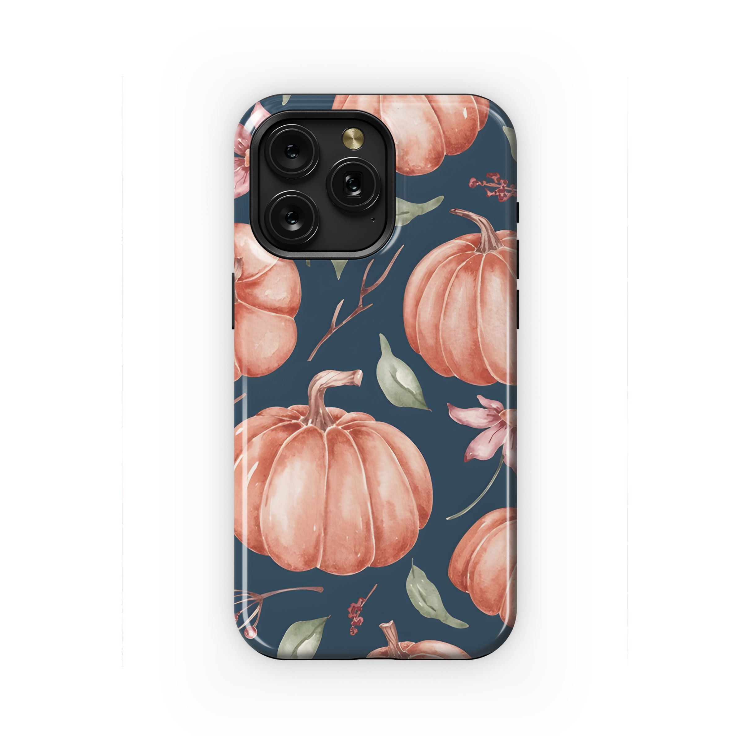 Watercolor Pumpkin Pattern Thanksgiving Halloween Phone Case iPhone Samsung Cover Pixel 2284