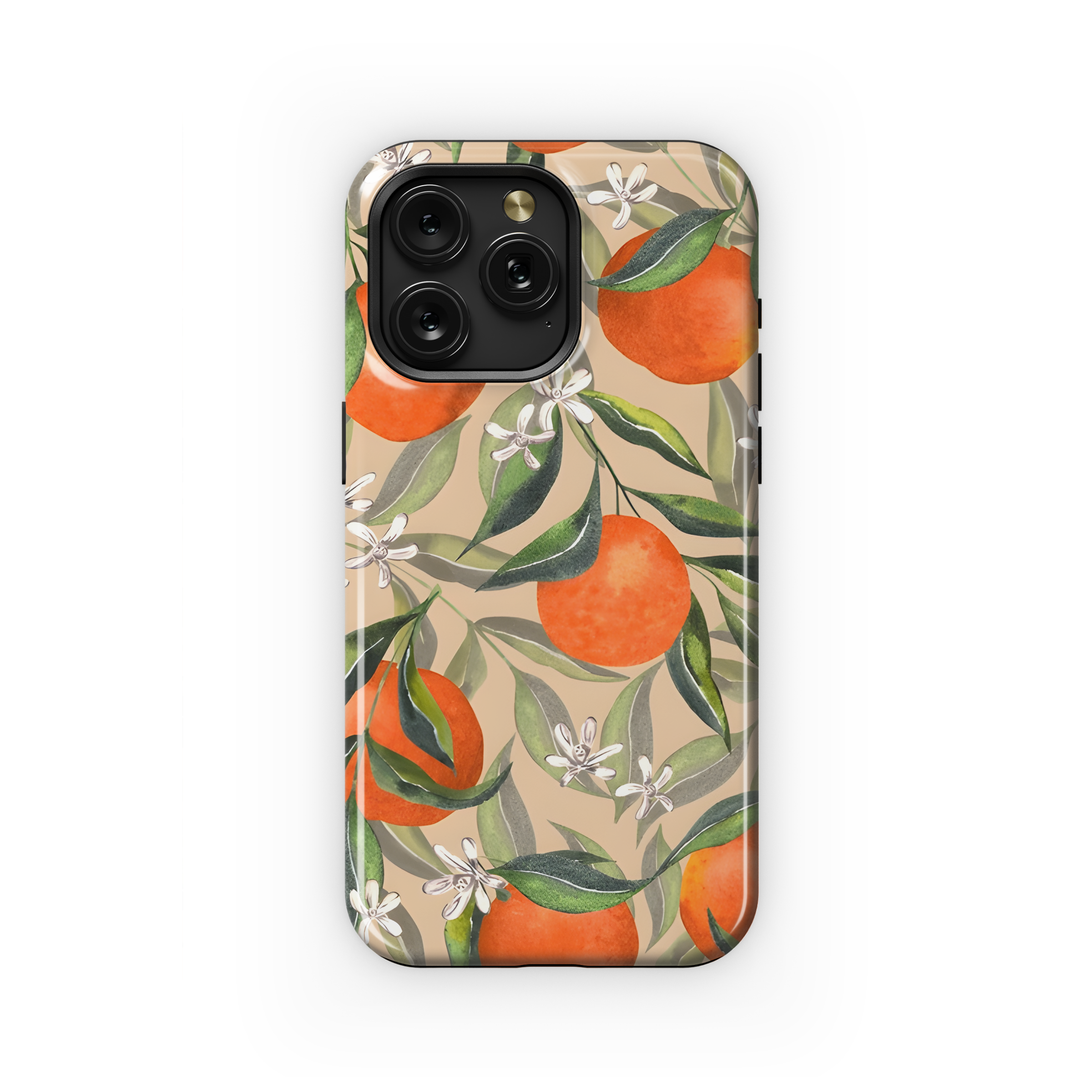 Watercolor Tangerine Leaves Phone Case iPhone Samsung Cover Pixel 2609