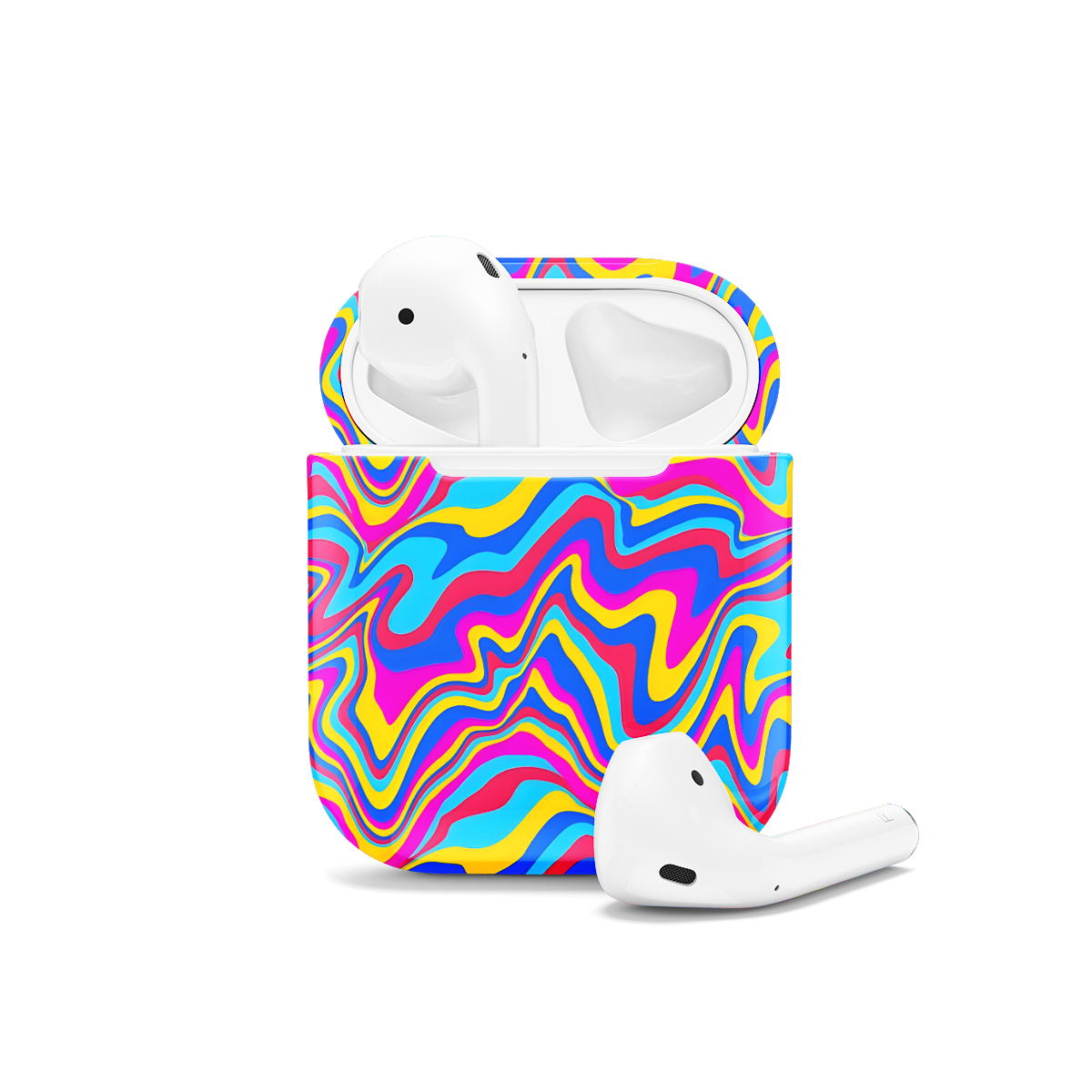 Wavy Colorful Groovy Trippy Psychedelic AirPods Case AirPods Pro AirPods Pro 2 AirPods 3 AirPods 2 Glossy 1611