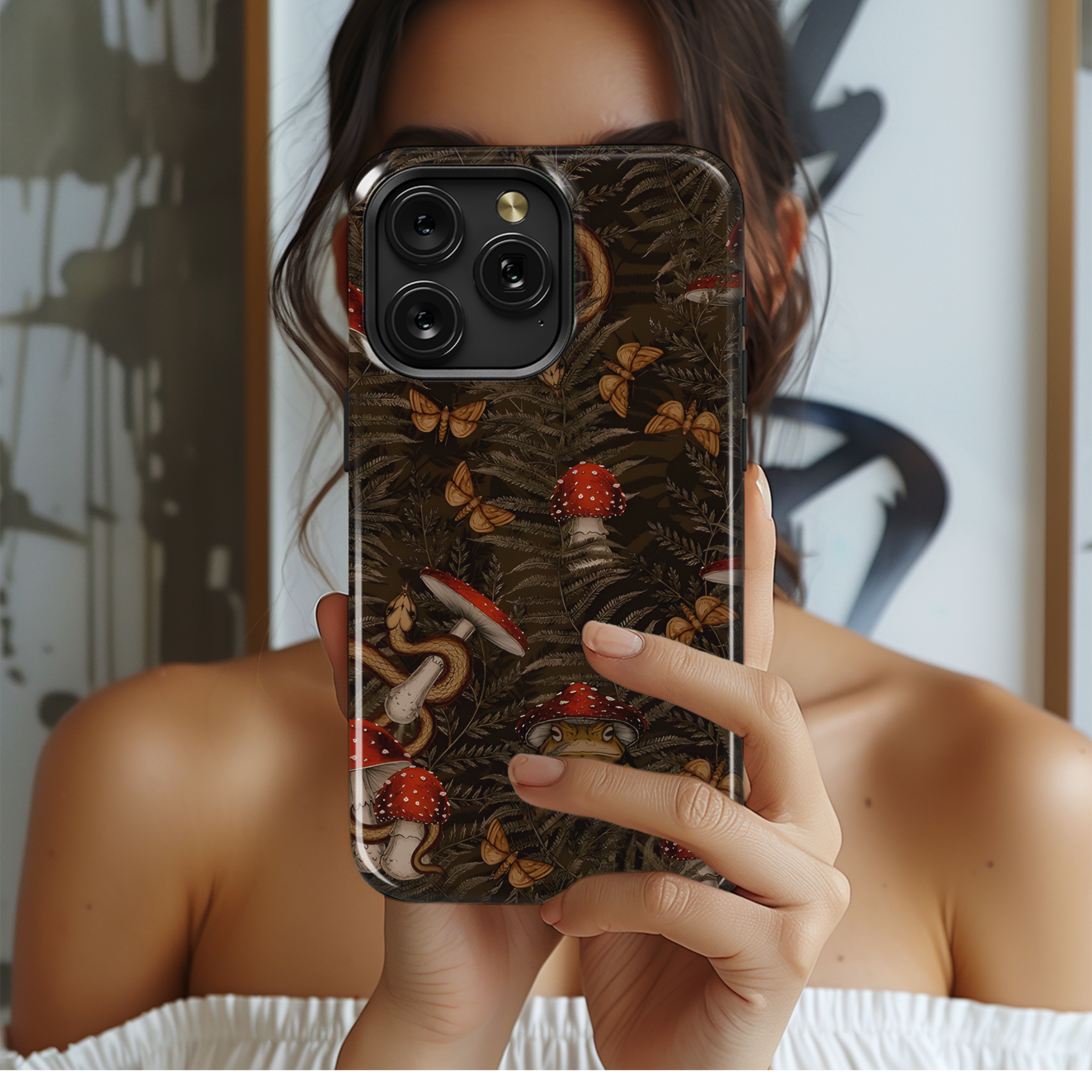 Whimsical Frog Toad Mushroom Phone Case iPhone Samsung Cover Pixel 3939