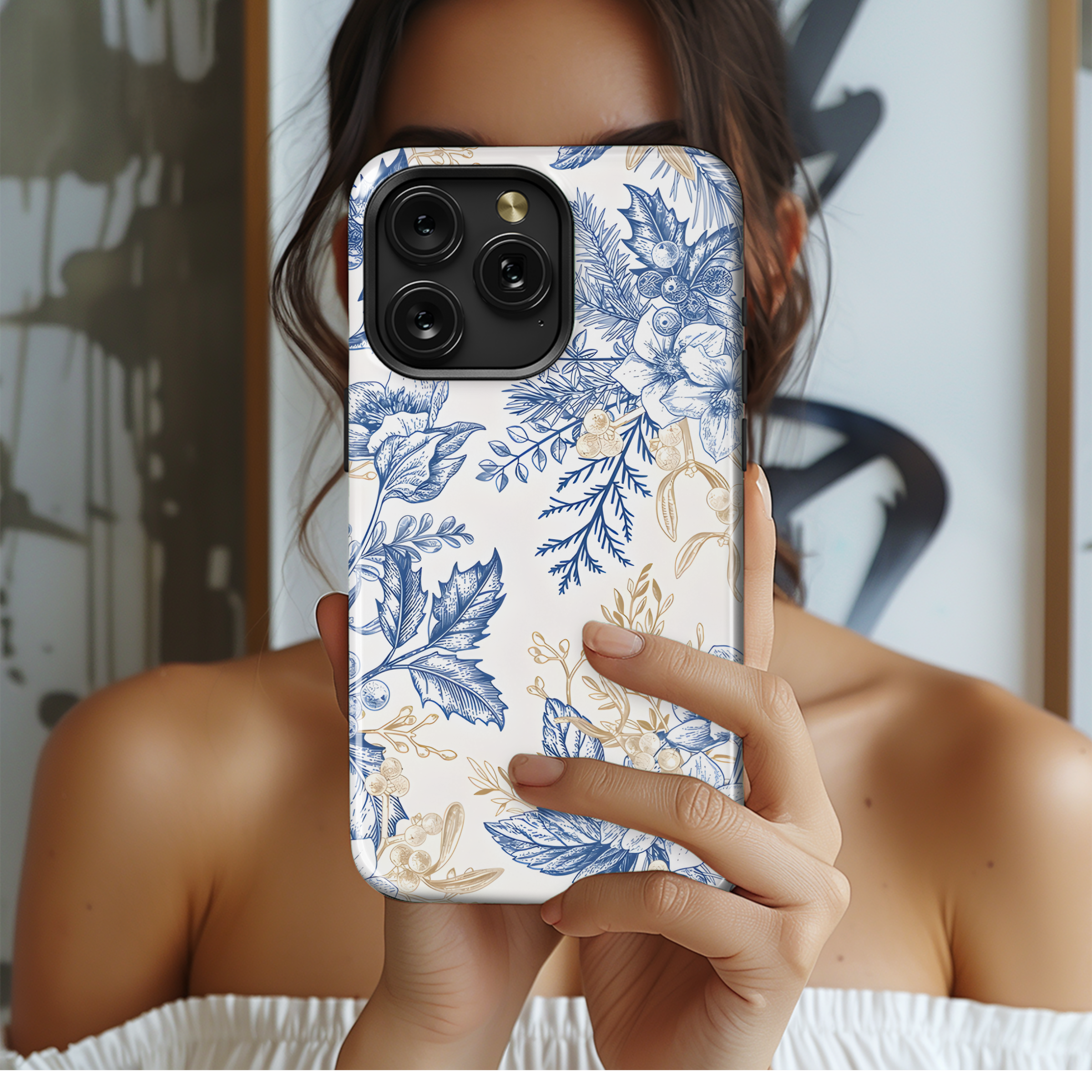 Winter Botanical Pattern Phone Case iPhone Samsung Cover Pixel 2099