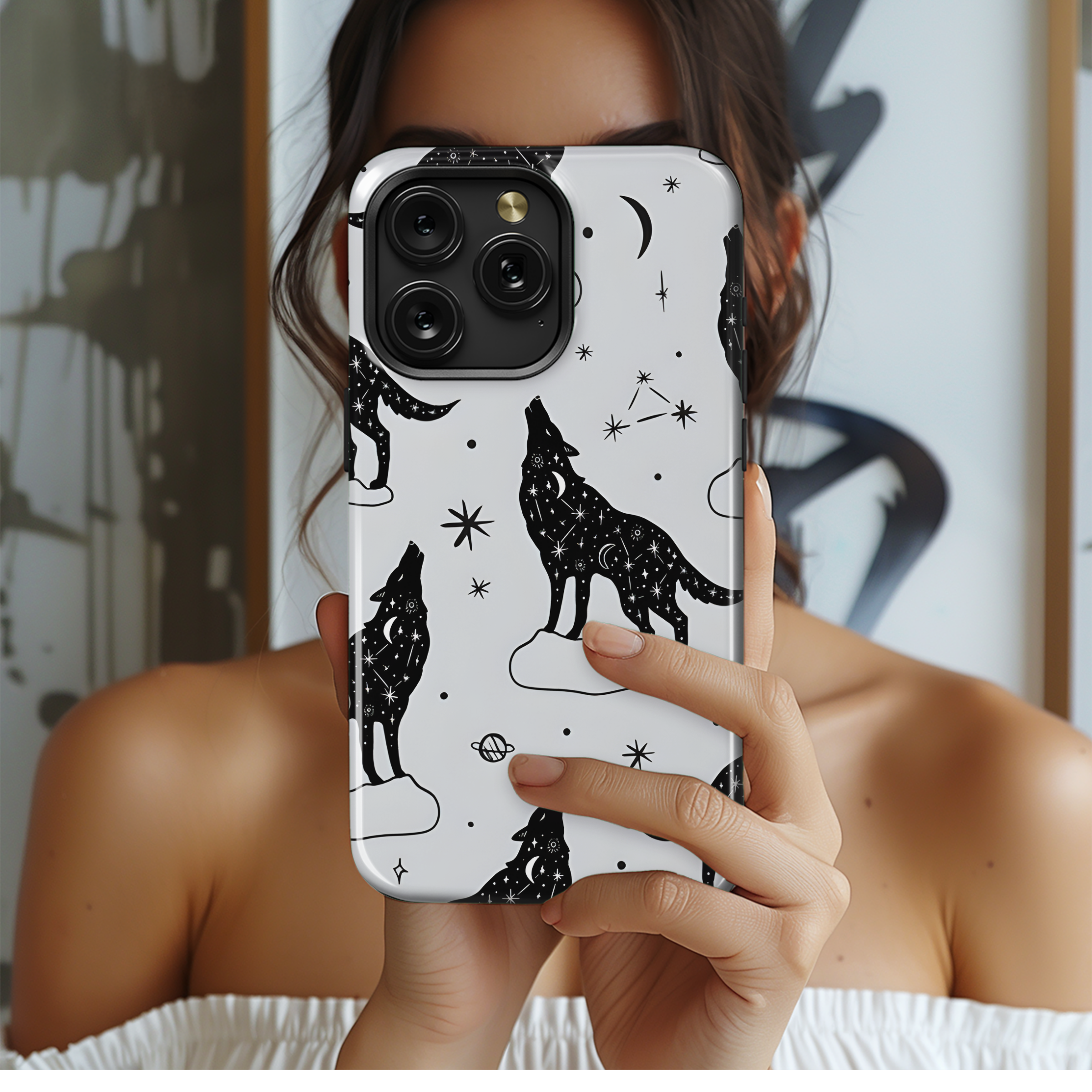 Wolf Celestial Phone Case iPhone Samsung Cover Pixel 2549