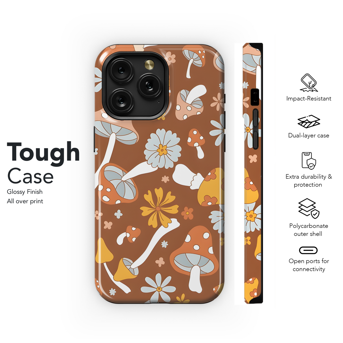 70s Mushrooms Hippie Phone Case iPhone Samsung Cover Pixel 2482 - Image 6