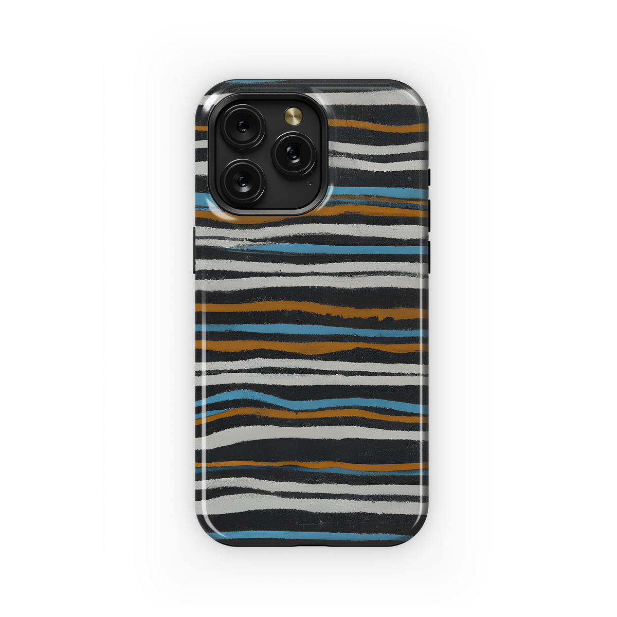 Aboriginal Textile Striped Figures Linen Tweed Textured Navy Phone Case iPhone Samsung Cover Pixel 3307 - Image 1