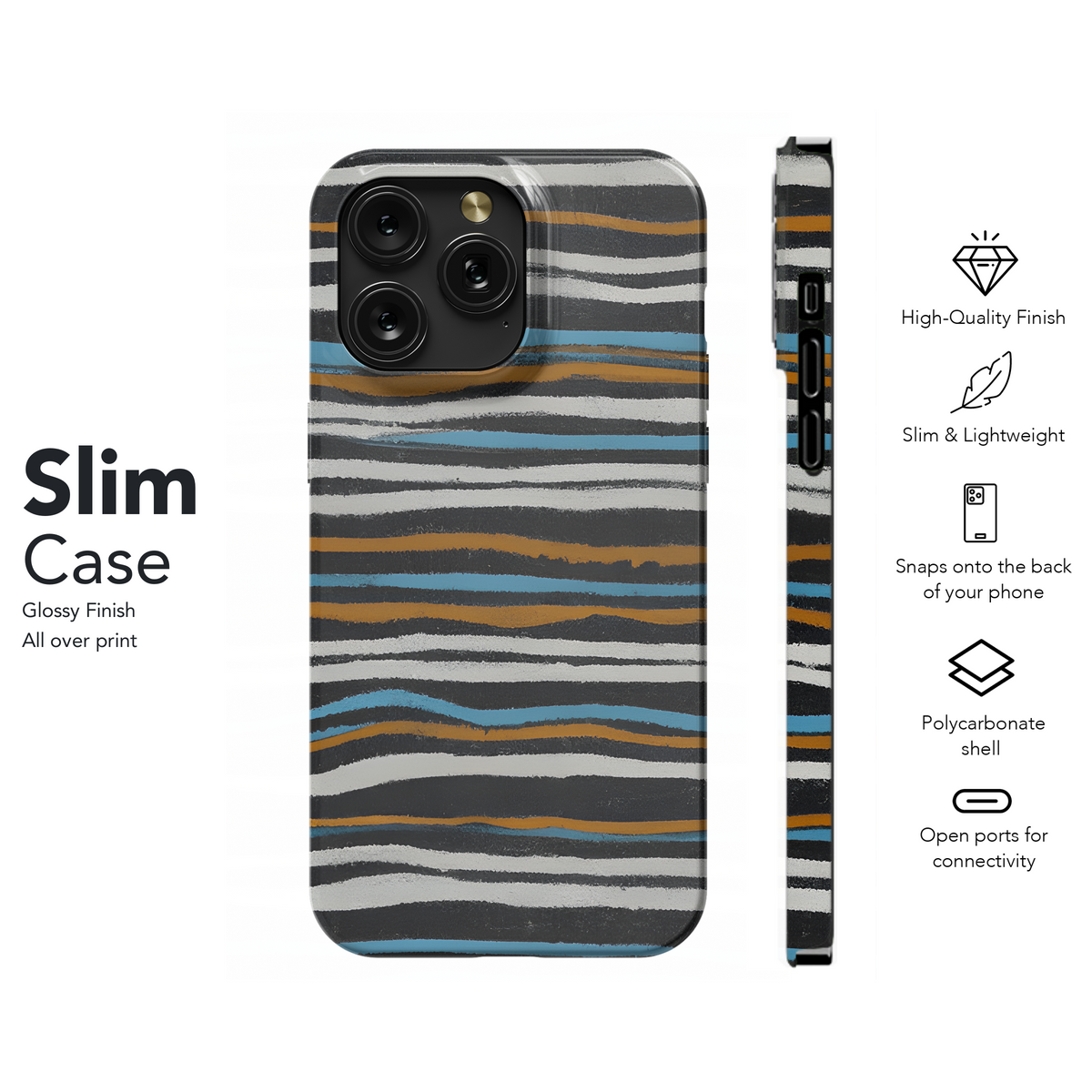 Aboriginal Textile Striped Figures Linen Tweed Textured Navy Phone Case iPhone Samsung Cover Pixel 3307 - Image 7