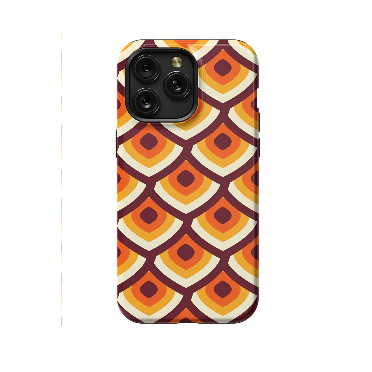 Abstract Brown Orange Retro Mosaic Phone Case iPhone Samsung Cover Pixel 1394 - Image 1