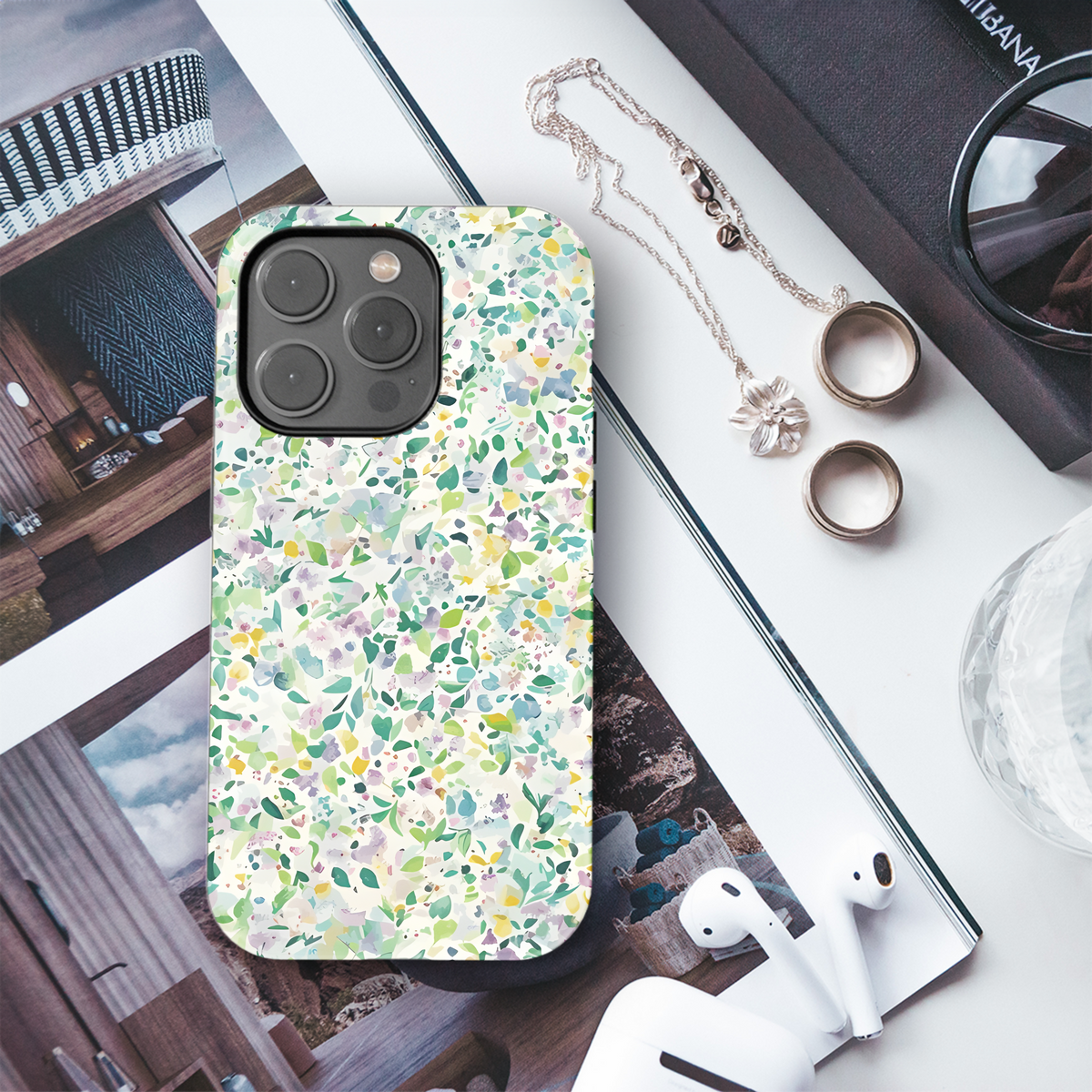 Abstract Floral Pattern Phone Case iPhone Samsung Cover Pixel 2309 - Image 3