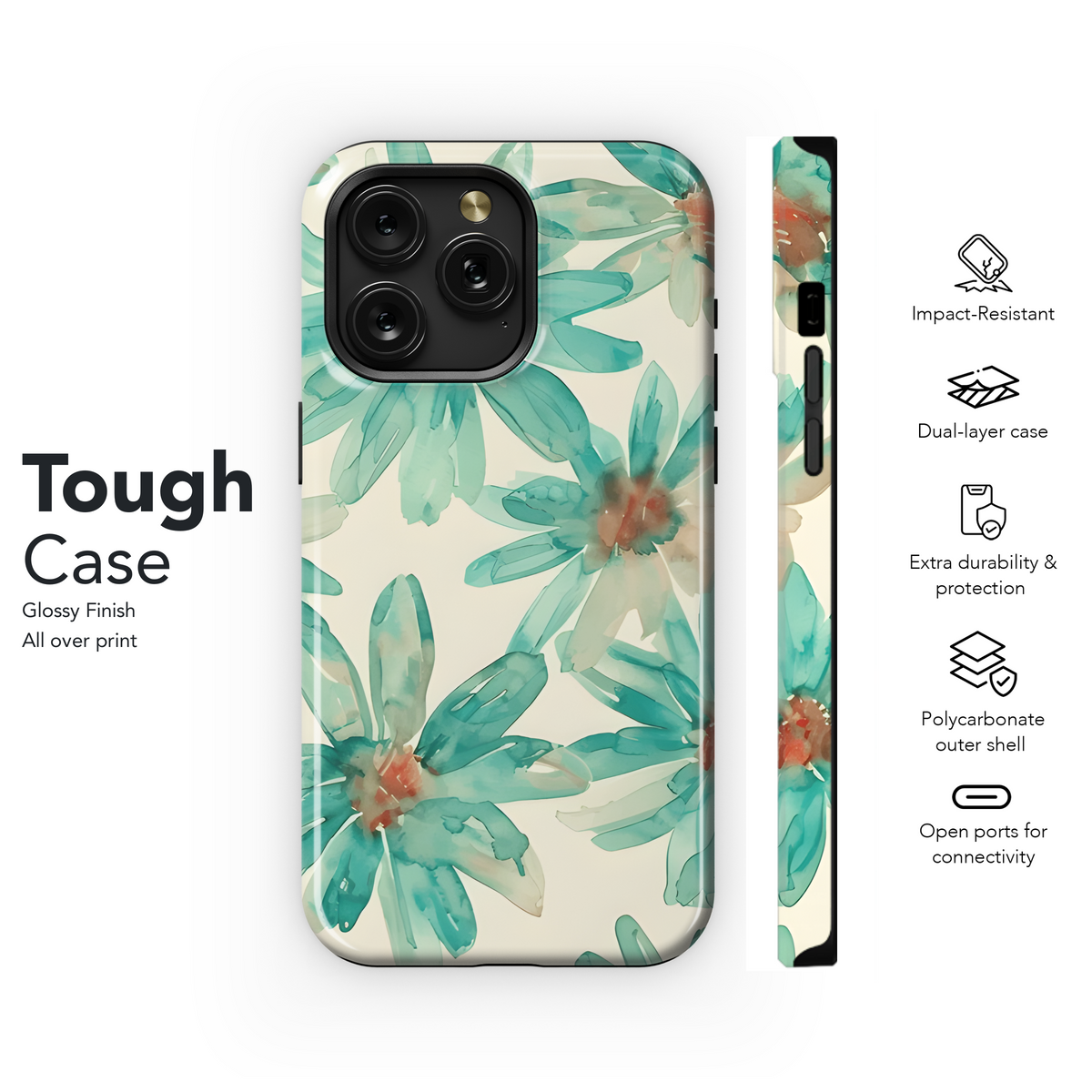 Abstract Floral Seamless Pattern Phone Case iPhone Samsung Cover Pixel 2456 - Image 6