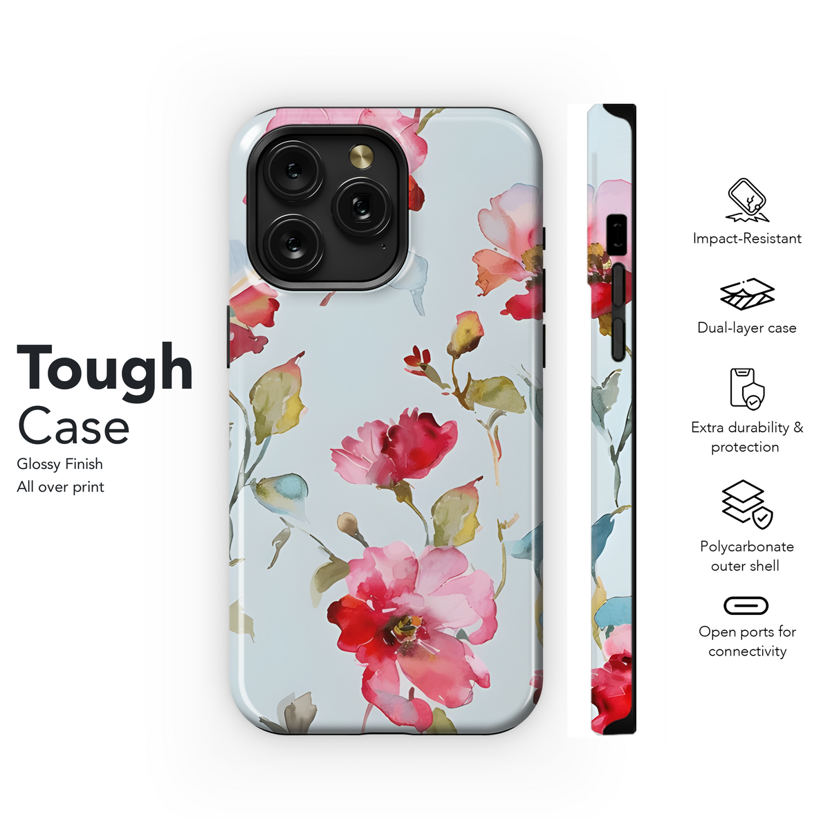 Abstract Floral Watercolor Phone Case iPhone Samsung Cover Pixel 2822 - Image 6