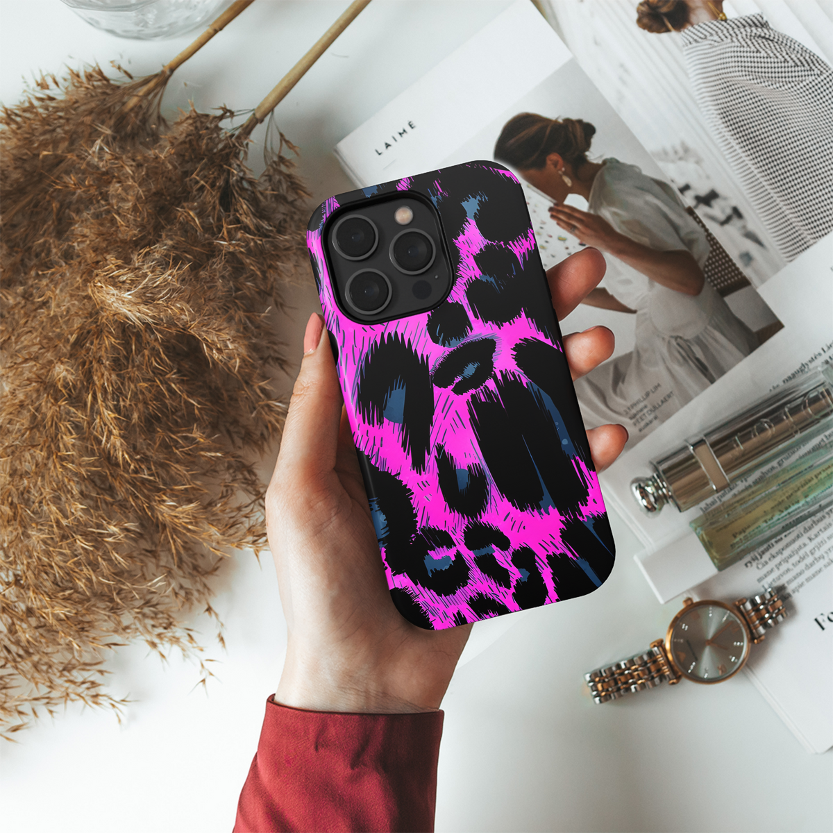 Abstract Furry Brush Stroke Animal Skin Phone Case iPhone Samsung Cover Pixel 2505 - Image 4