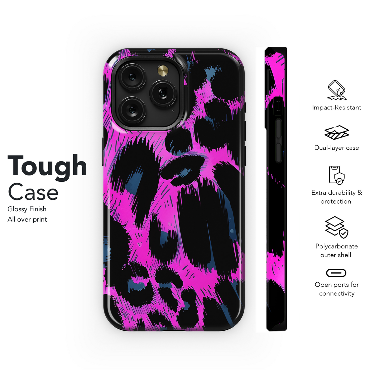 Abstract Furry Brush Stroke Animal Skin Phone Case iPhone Samsung Cover Pixel 2505 - Image 6