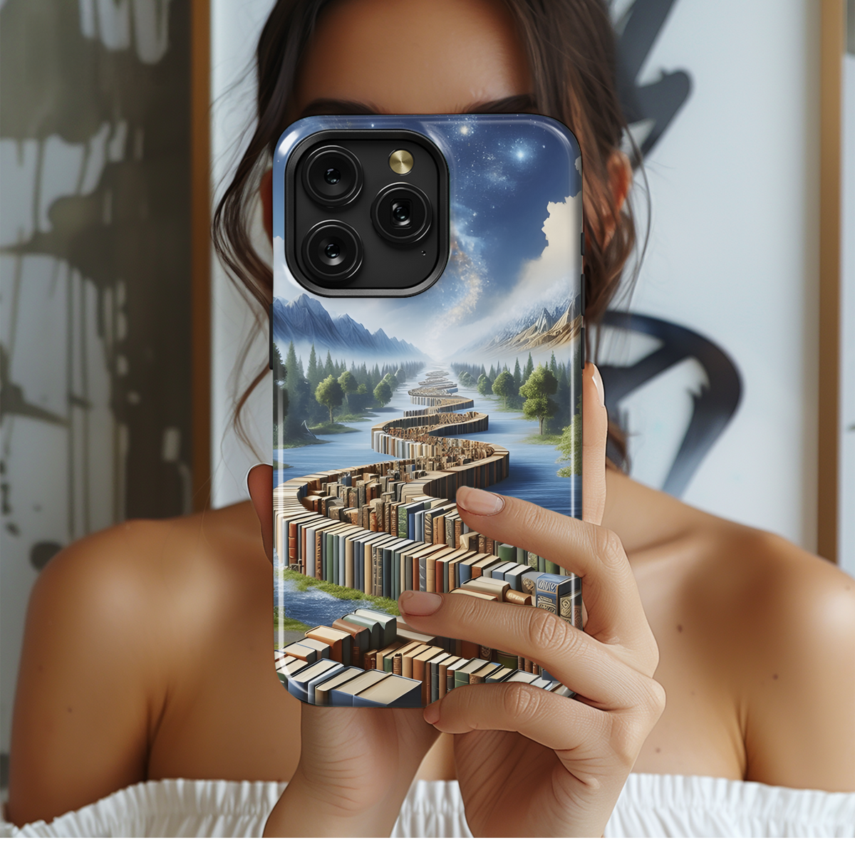 Abstract landscape path library Phone Case iPhone Samsung Cover Pixel 2239 - Image 2